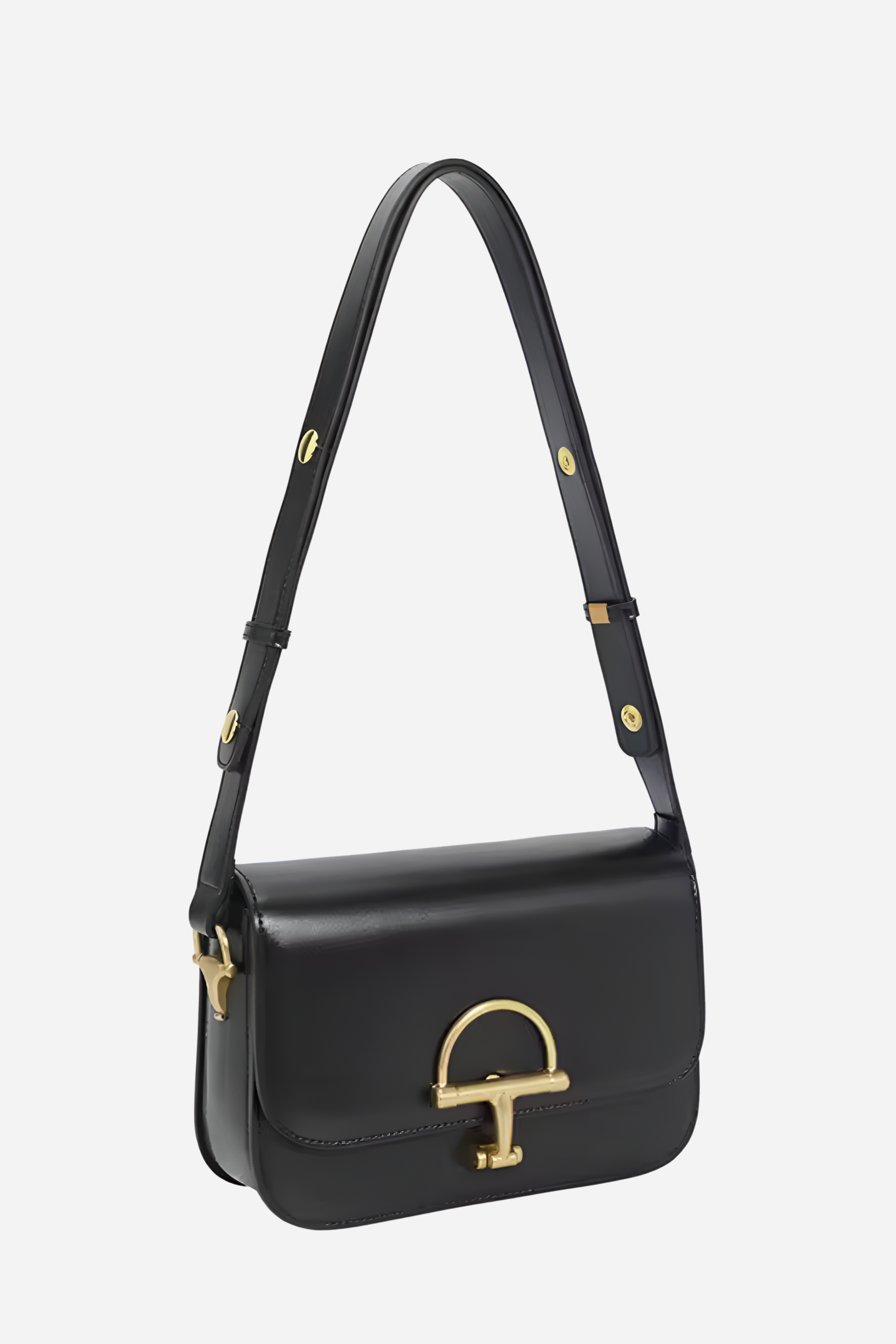 Chloe Horse Bit Shoulder Bag - Black