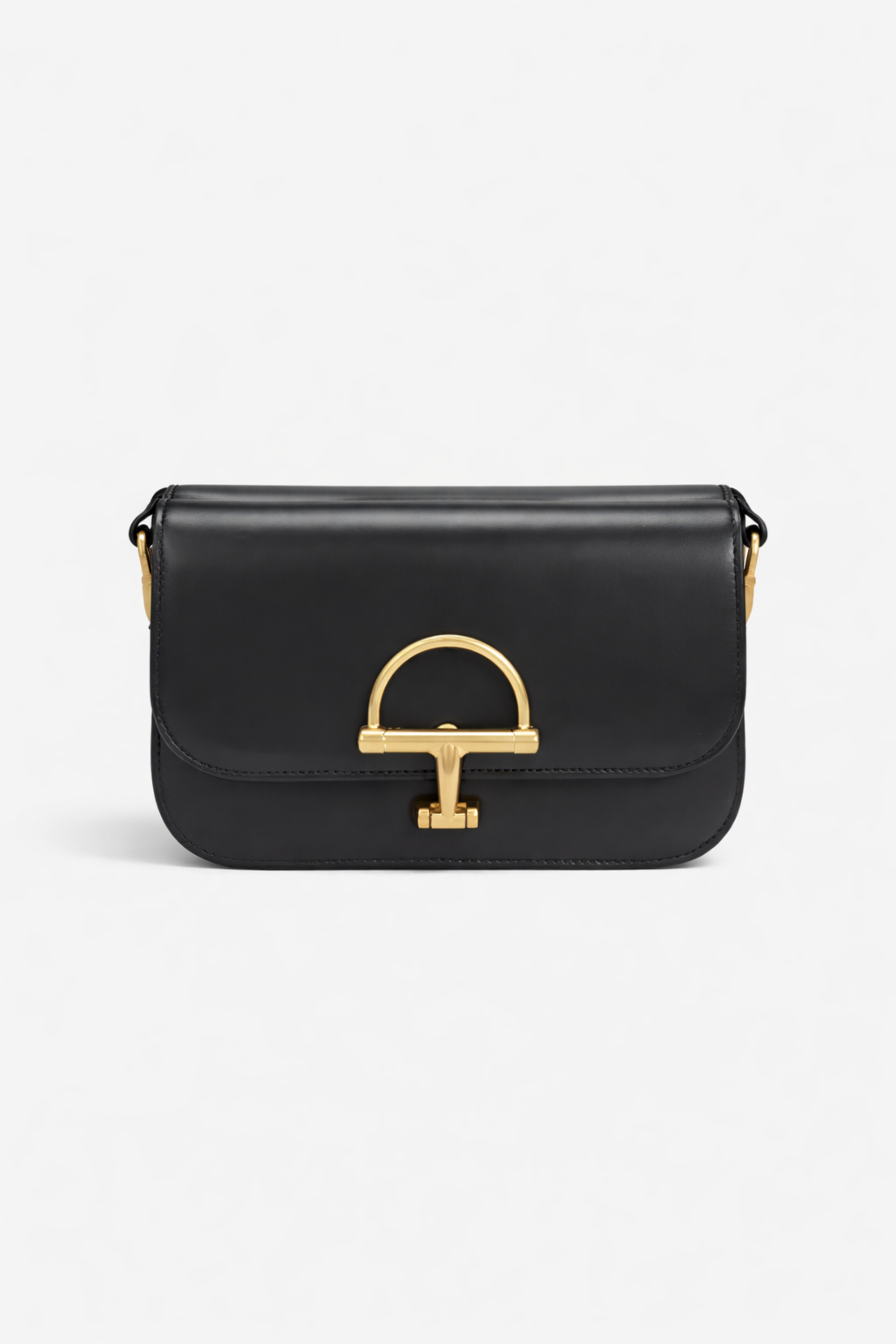 Chloe Horse Bit Shoulder Bag - Black