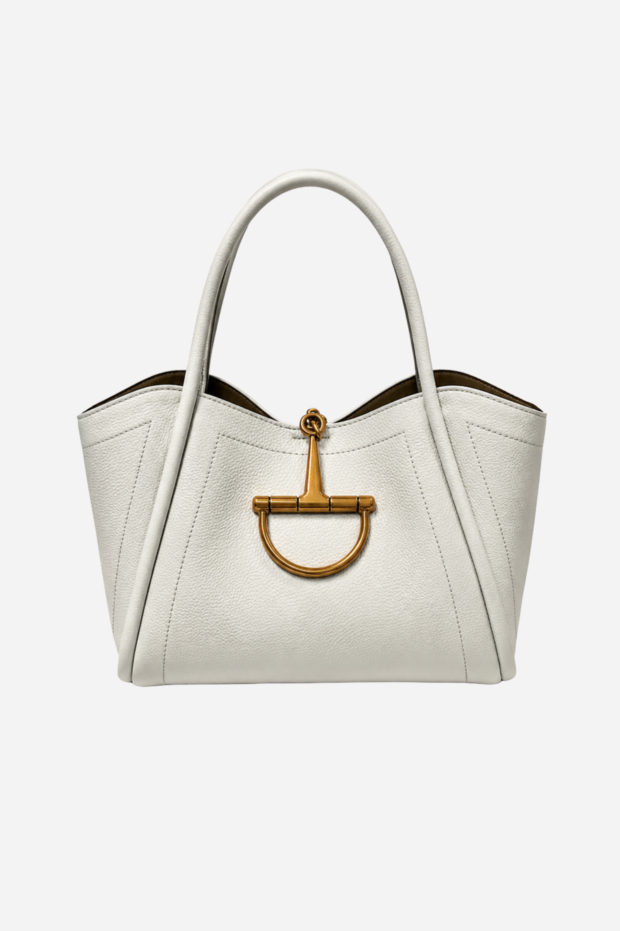 Collette Leather Saddle Bag - Ivory