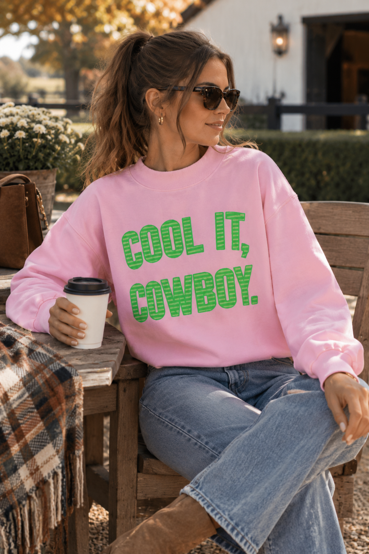 Cool It Cowboy Mock Neck Sweatshirt