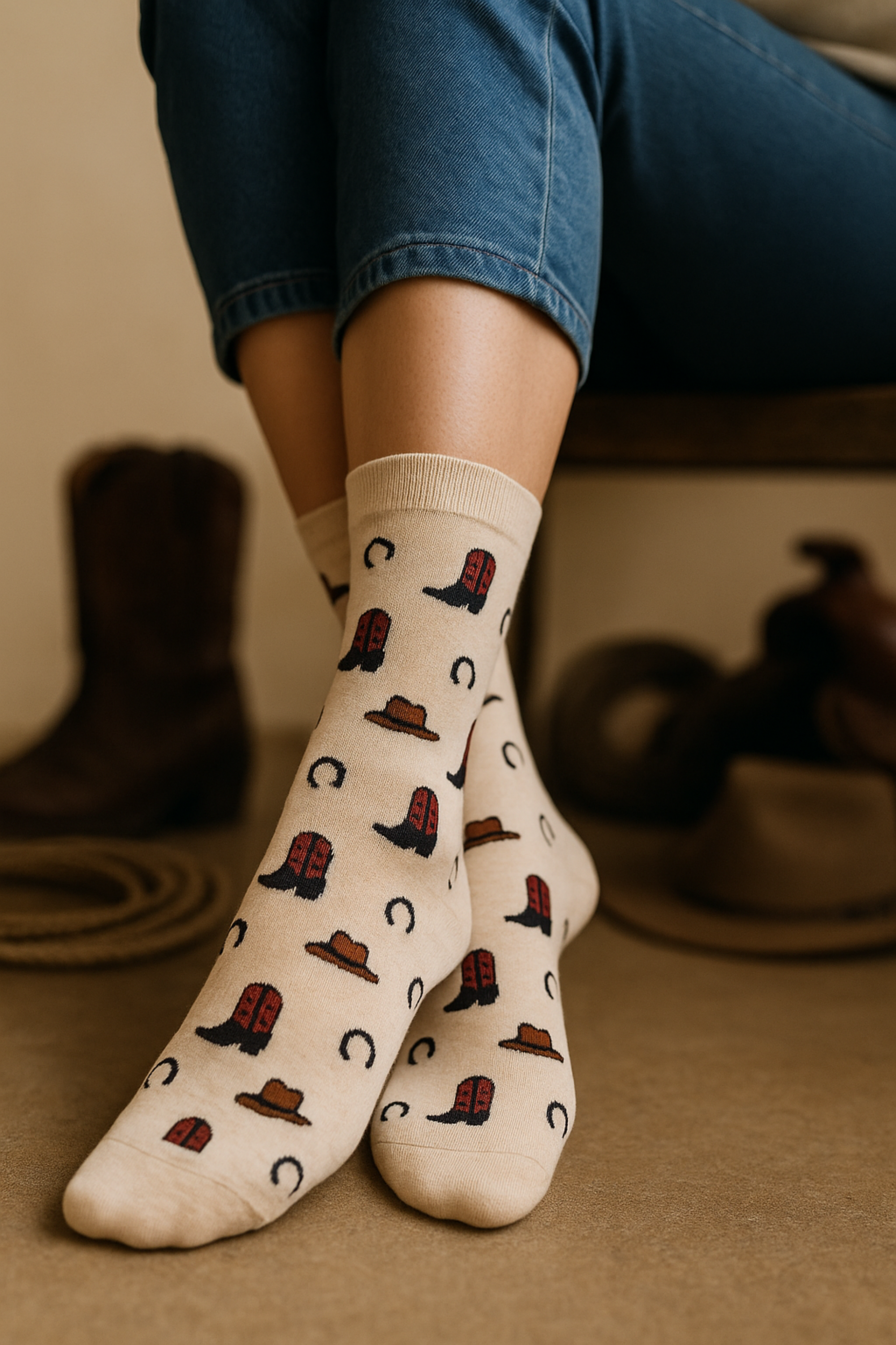 Cowboy Up Crew Sock