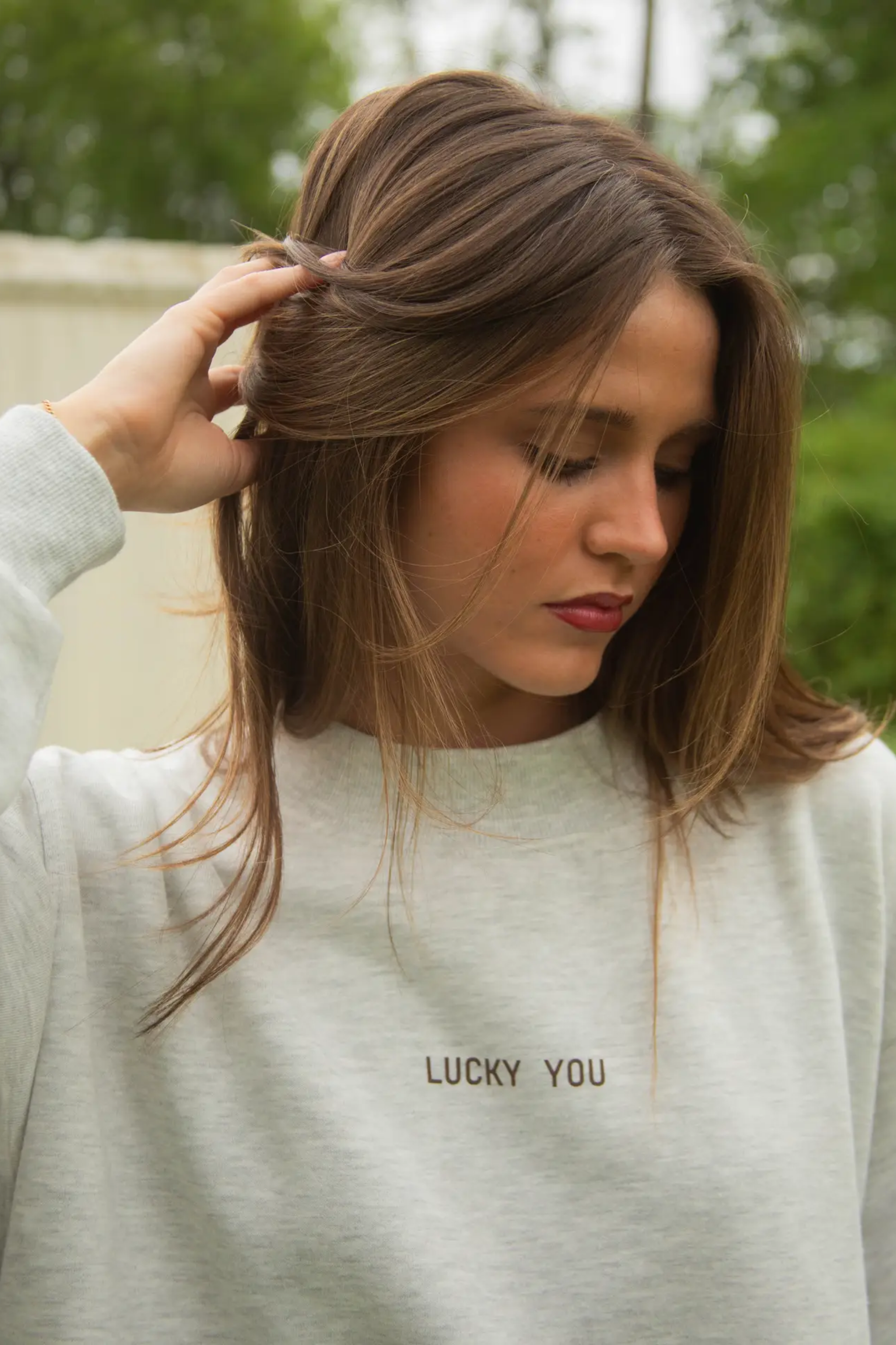Lucky You Mockneck Sweatshirt
