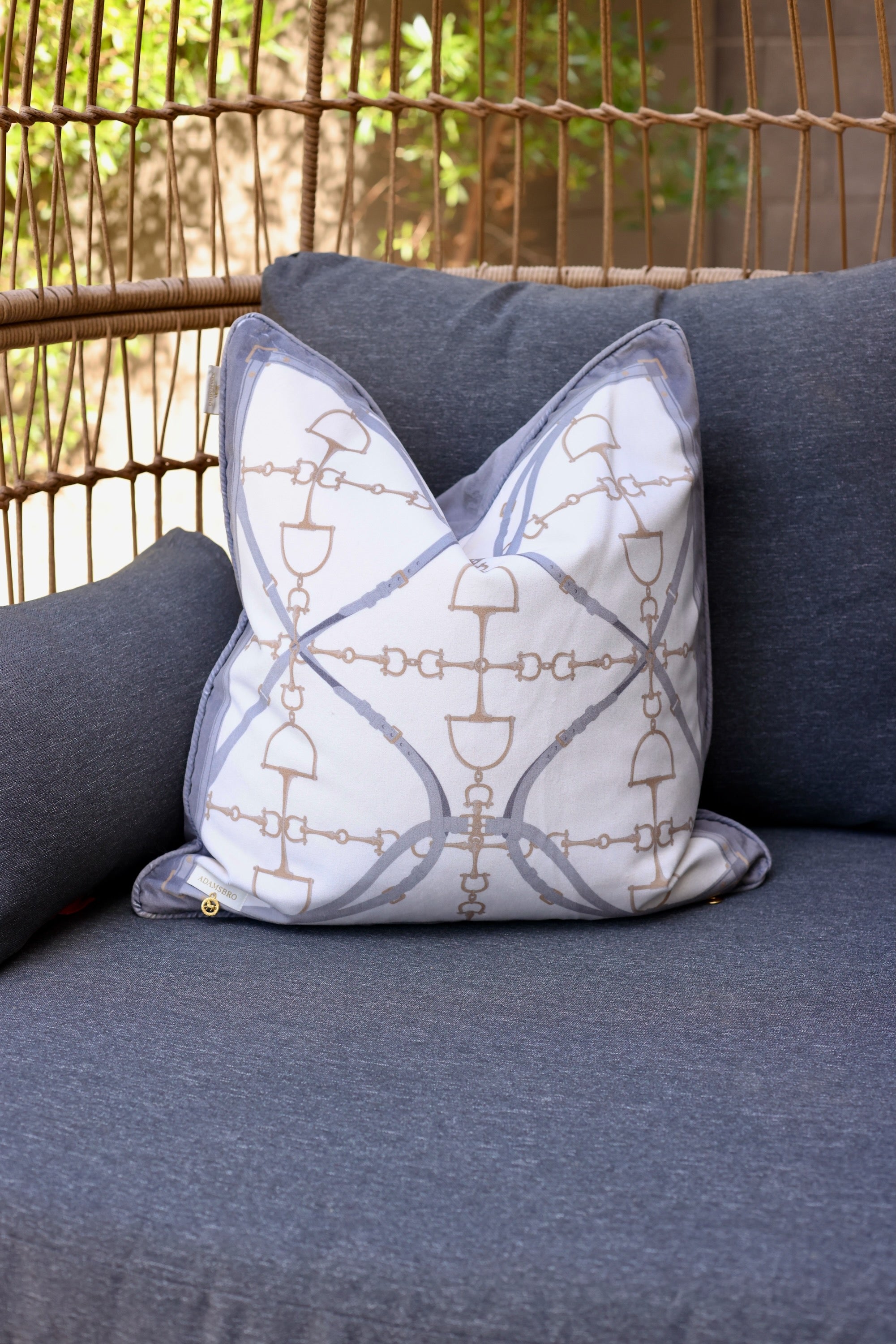 Adamsbro Stylish Equestrian D Ring Velvet Pillow