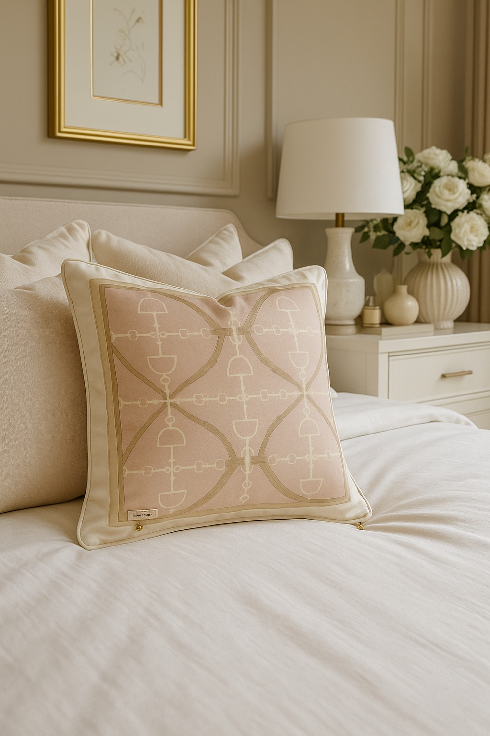 D-Ring Velvet Pillow - Petal Pink