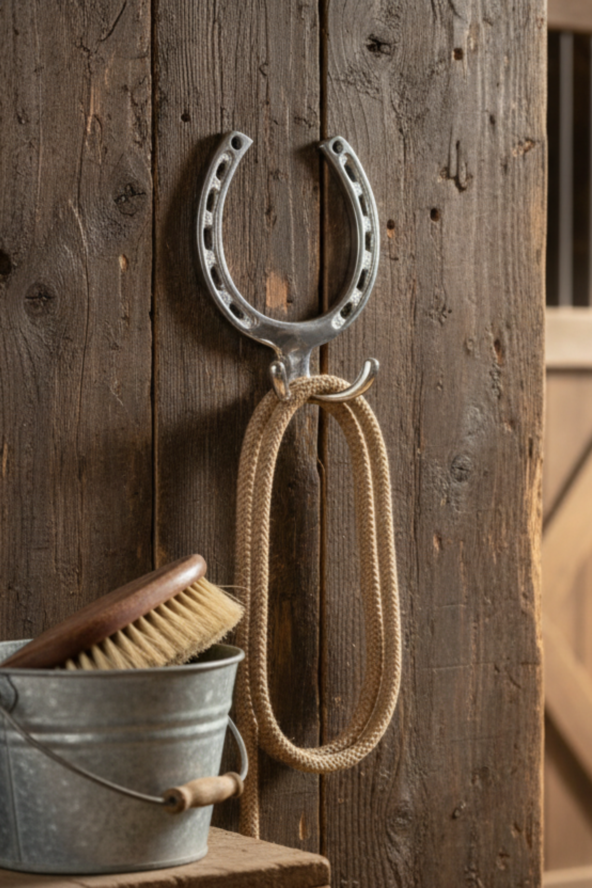 Double Horseshoe Hook made of silver-finished aluminum, featuring an imitation horseshoe shape with two hooks and included mounting hardware