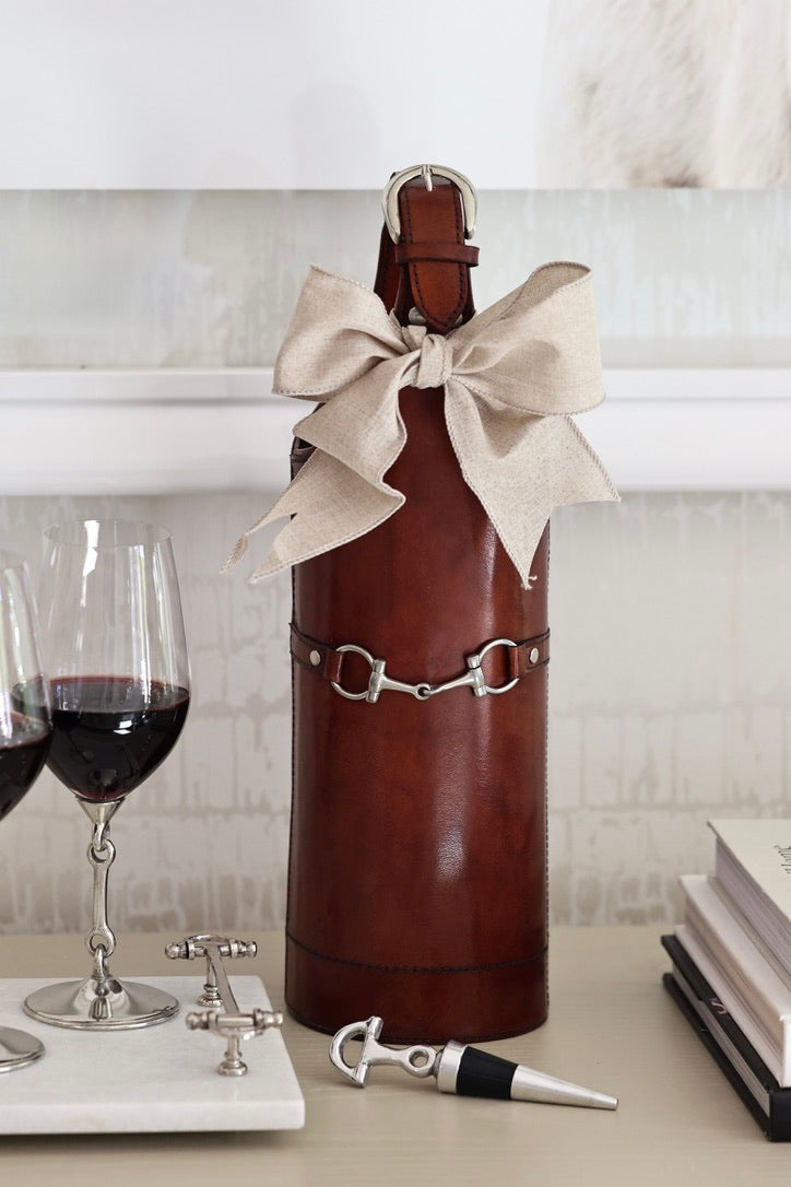 arthur court stylish equestrian hudson leather wine bottle gift carrier