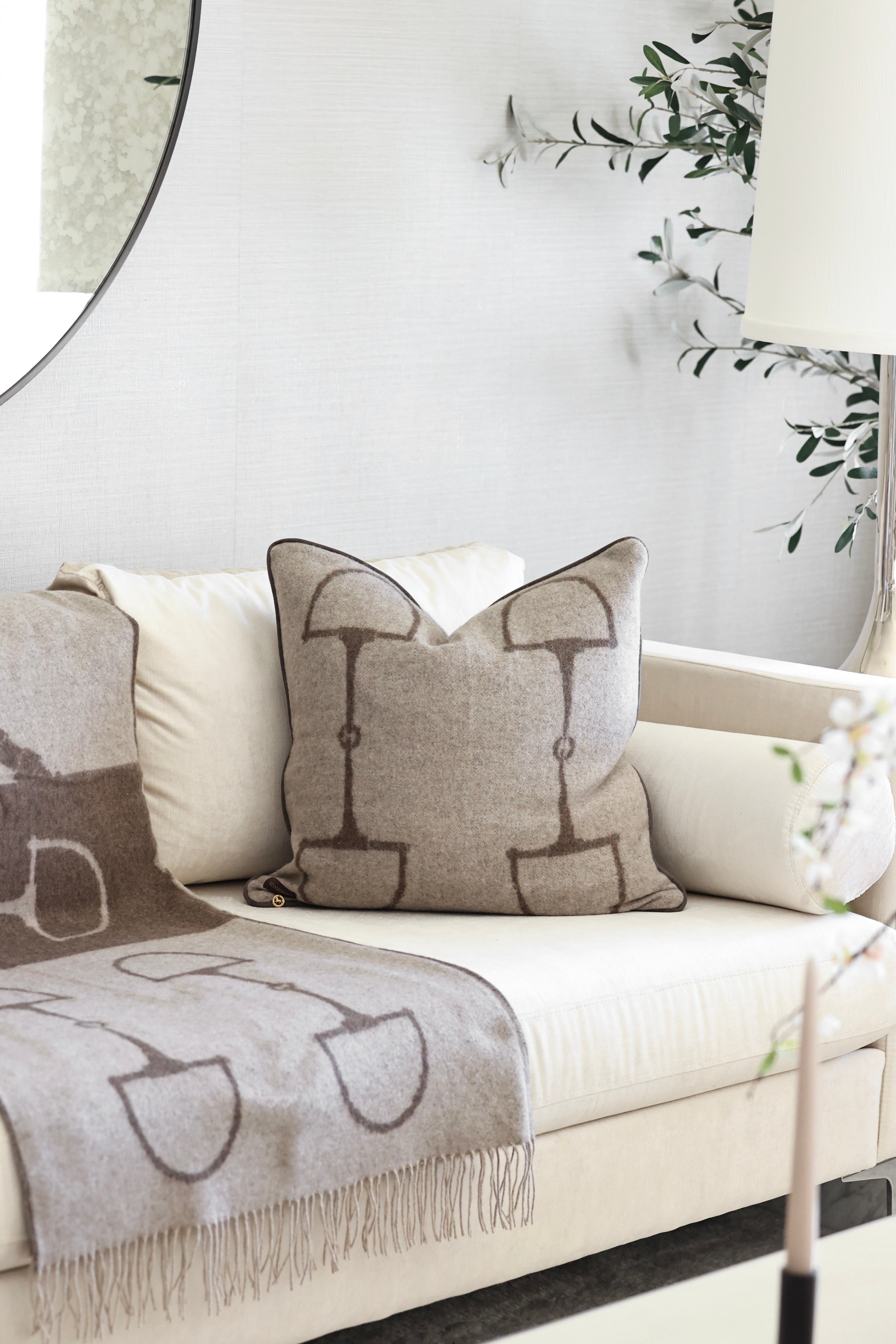 Equine Cashmere Pillow - Mocha