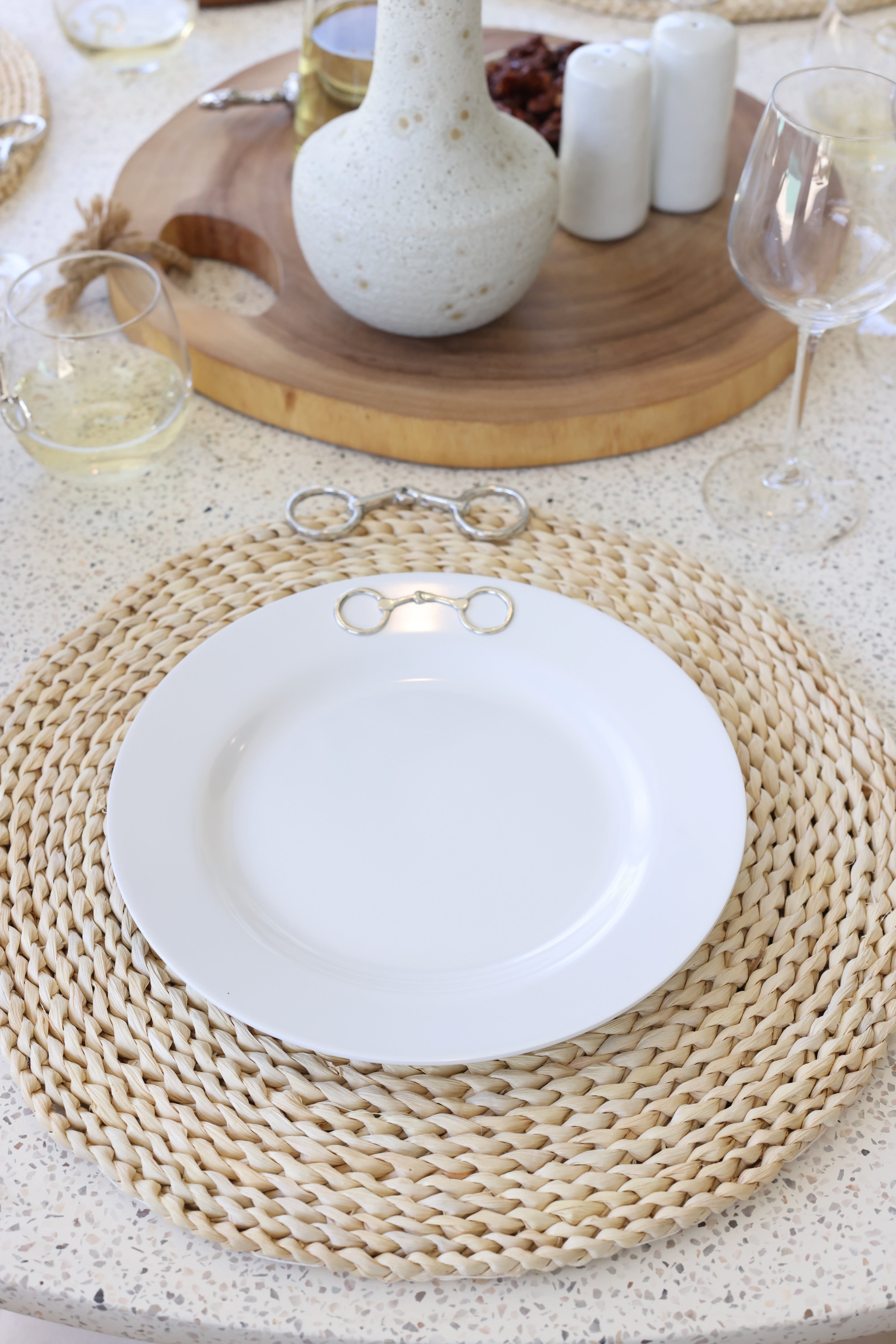 arthur court stylish equestrian equestrian bit melamine plate set