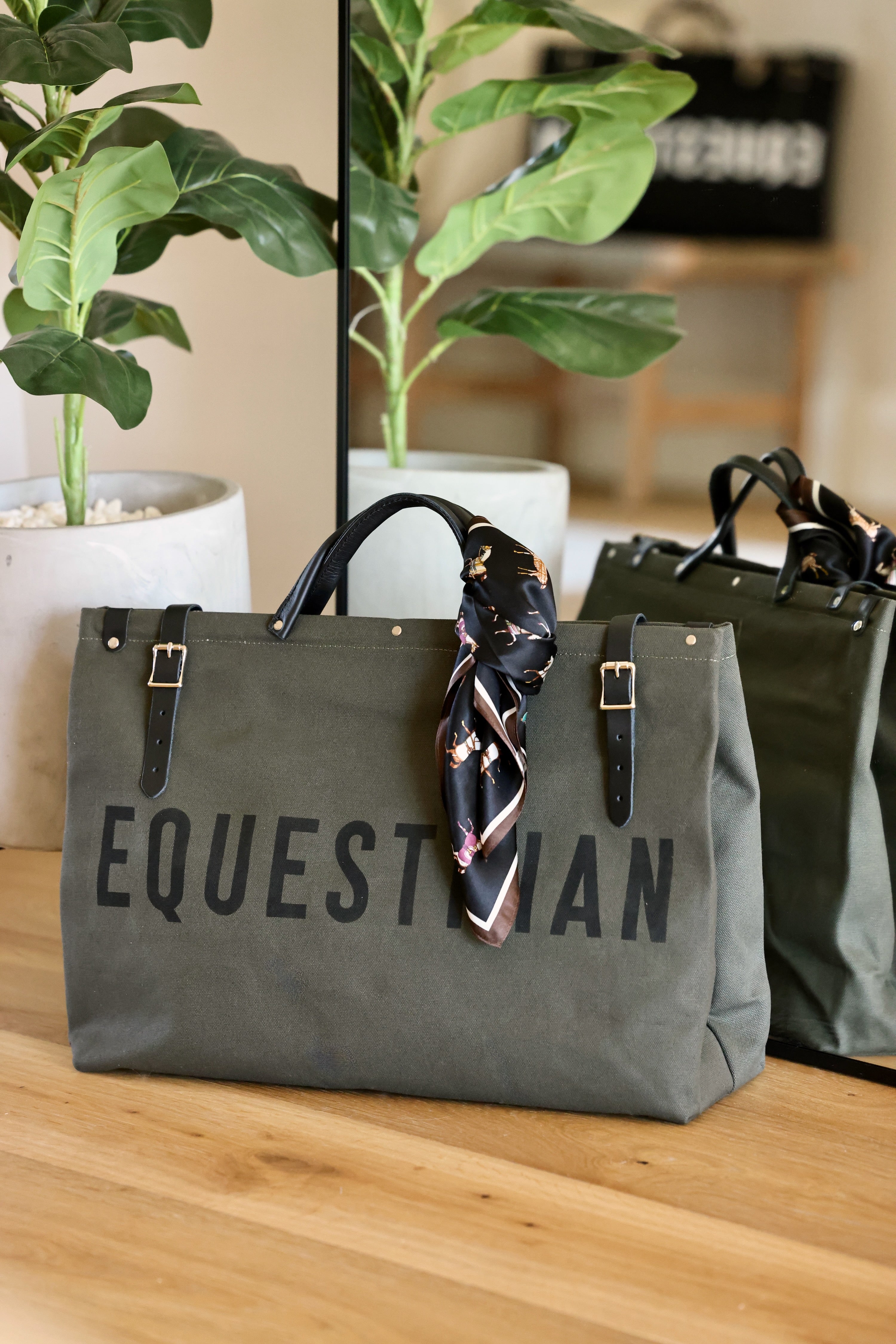 forestbound stylish equestrian canvas tote