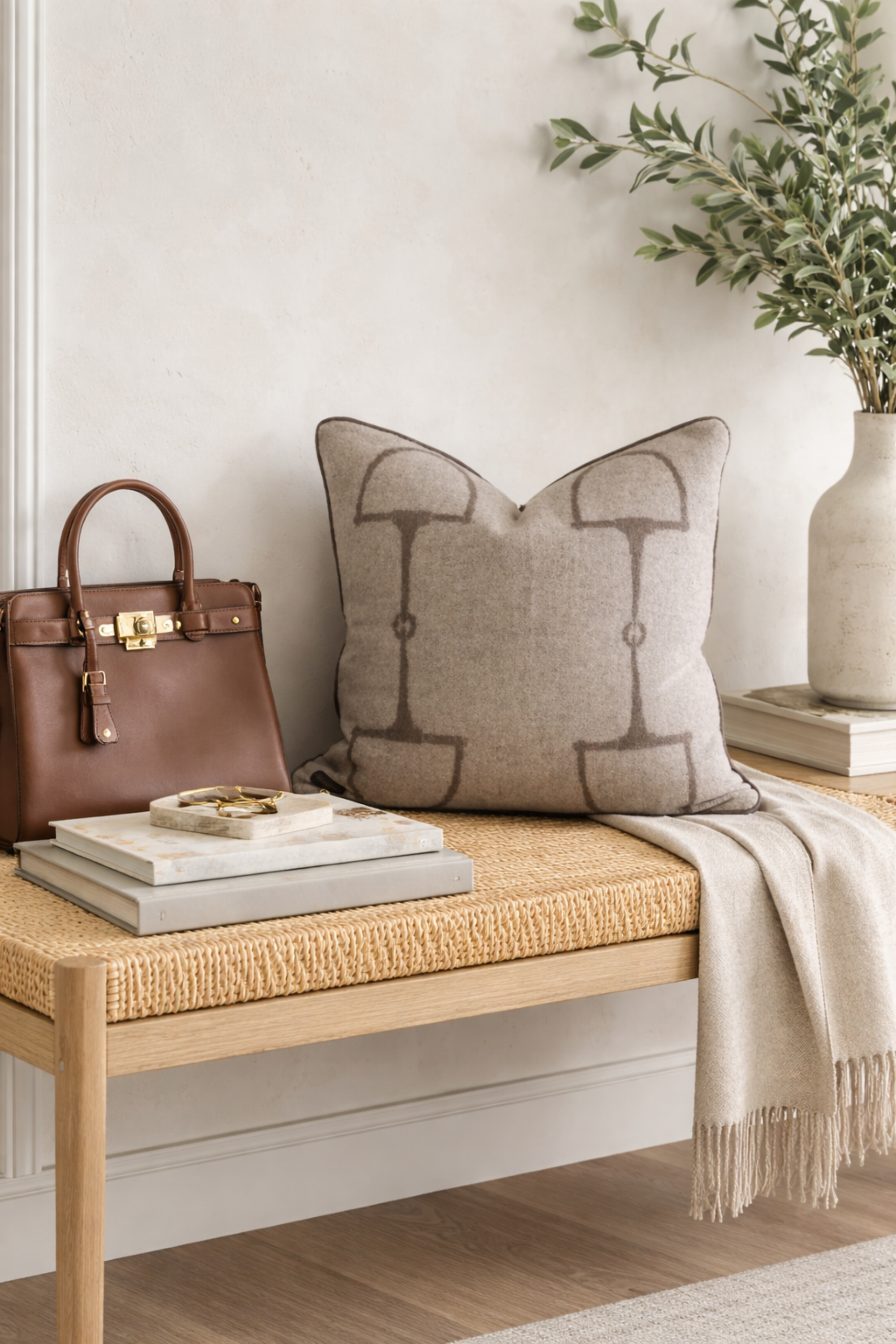 Equine Cashmere Pillow - Mocha