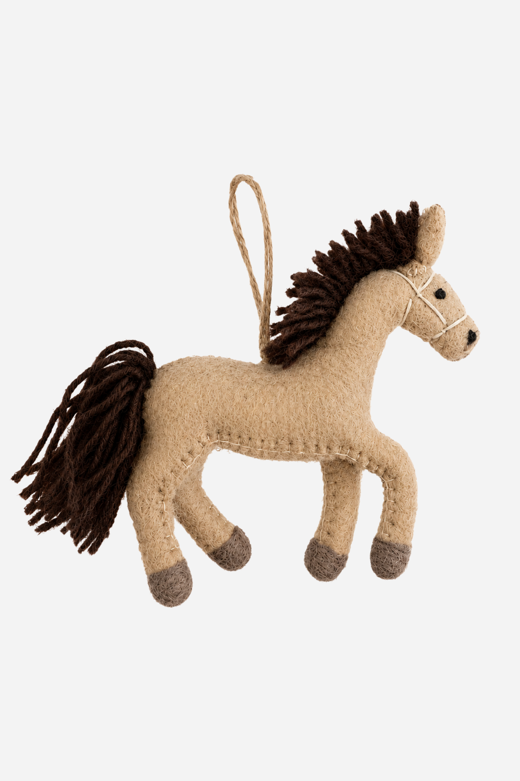 Felt Horse Ornament - Beige