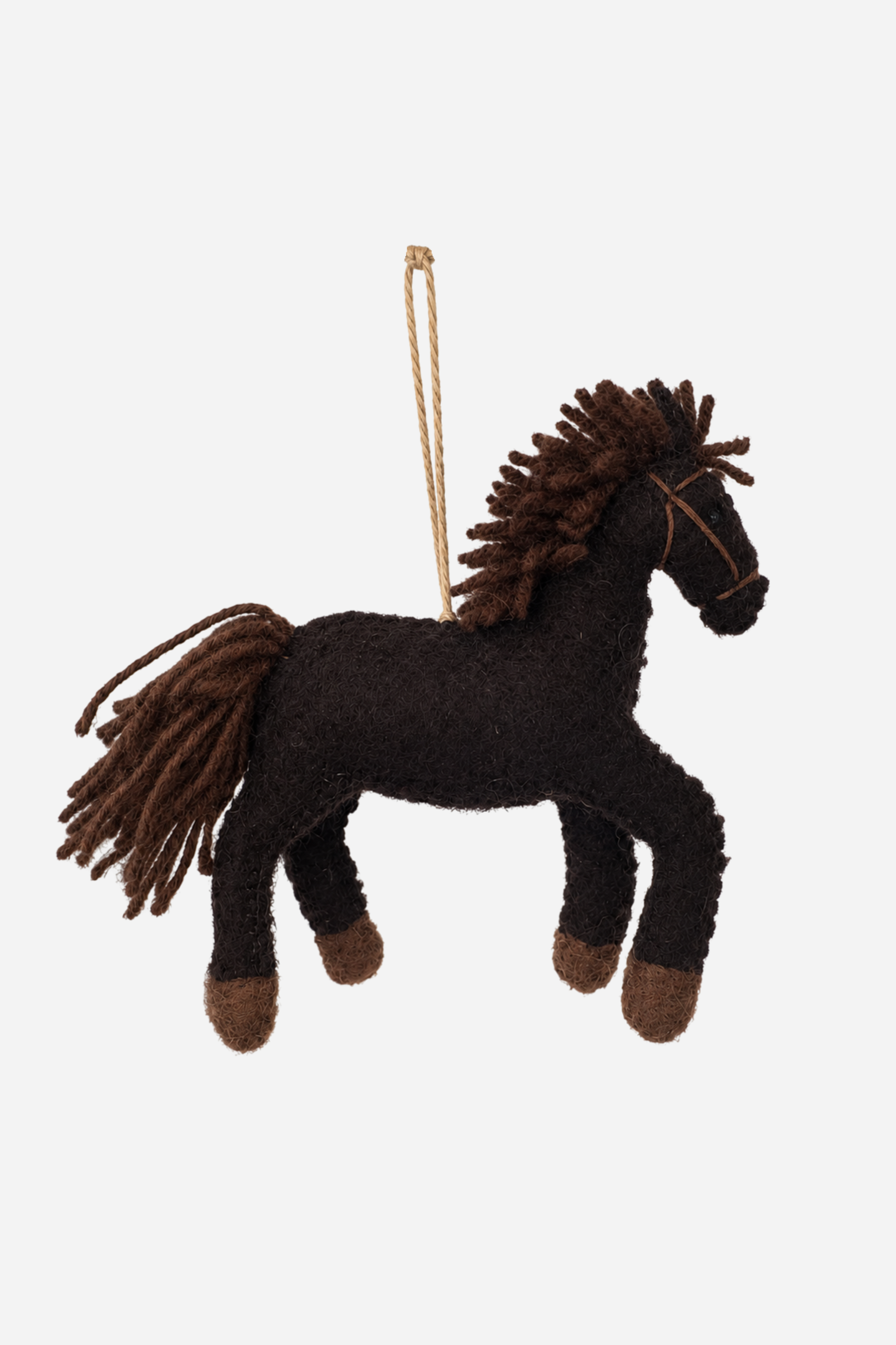 Felt Horse Ornament - Dark Chocolate