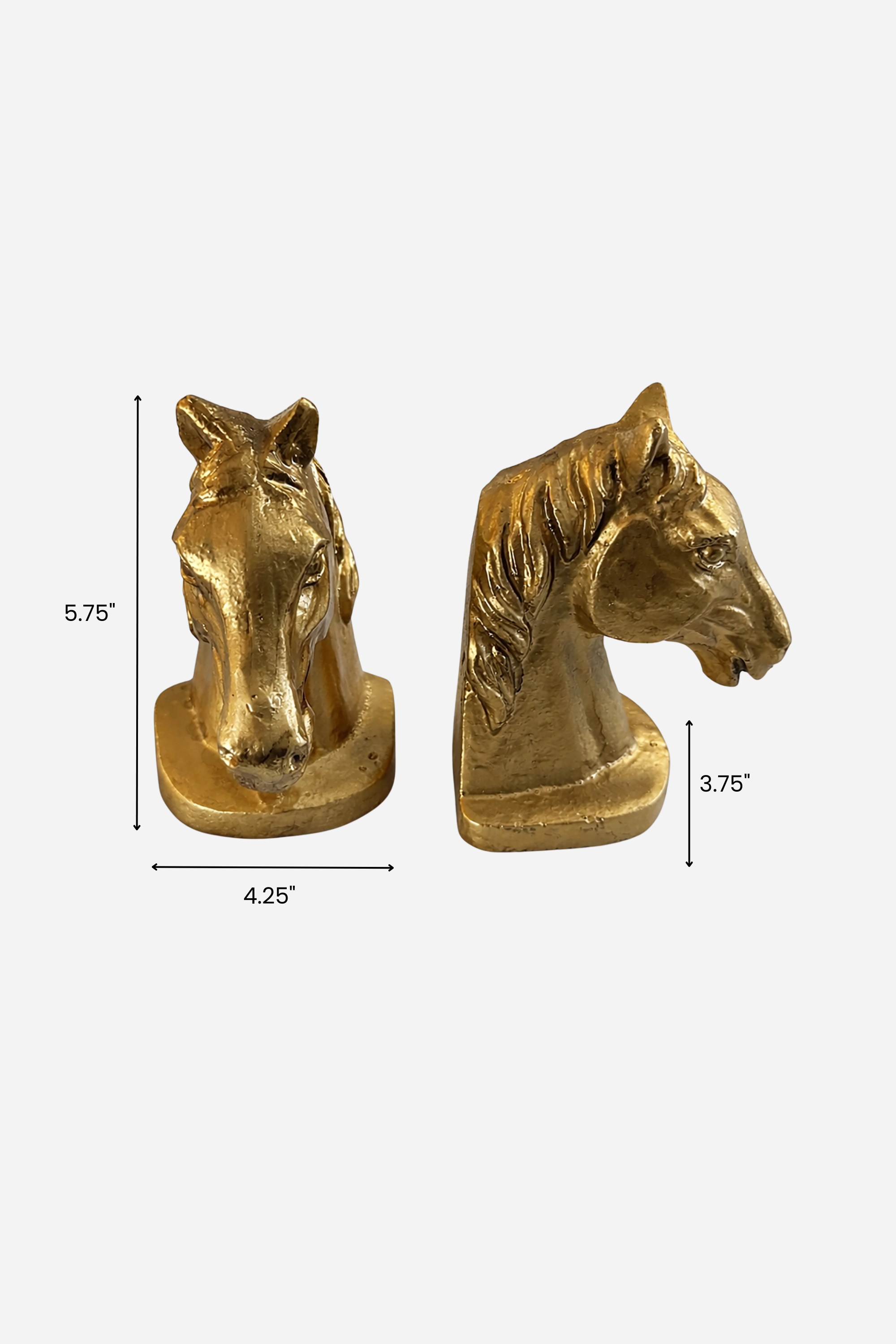 Gilded Horse Head Bookend Set