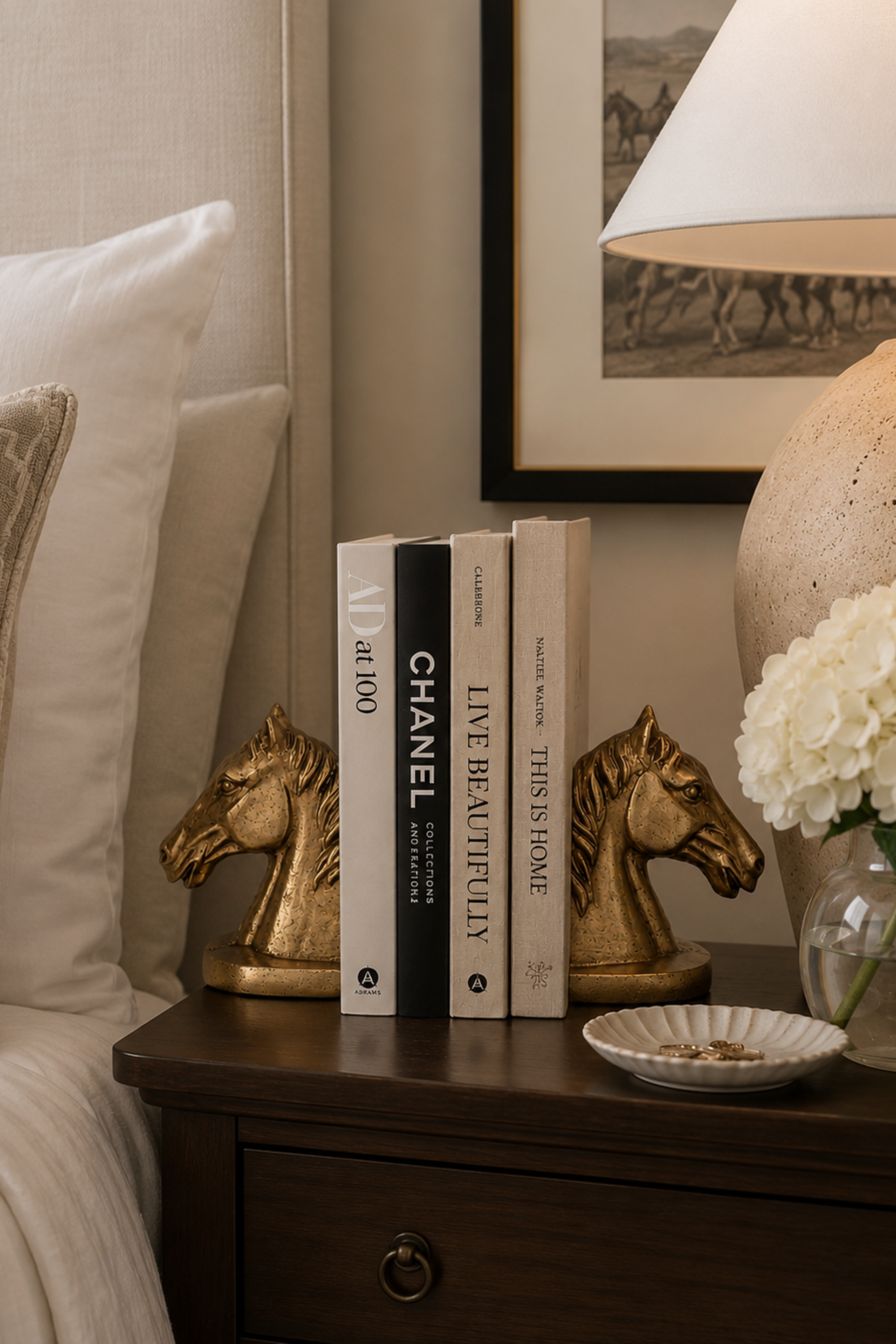 Gilded Horse Head Bookend Set