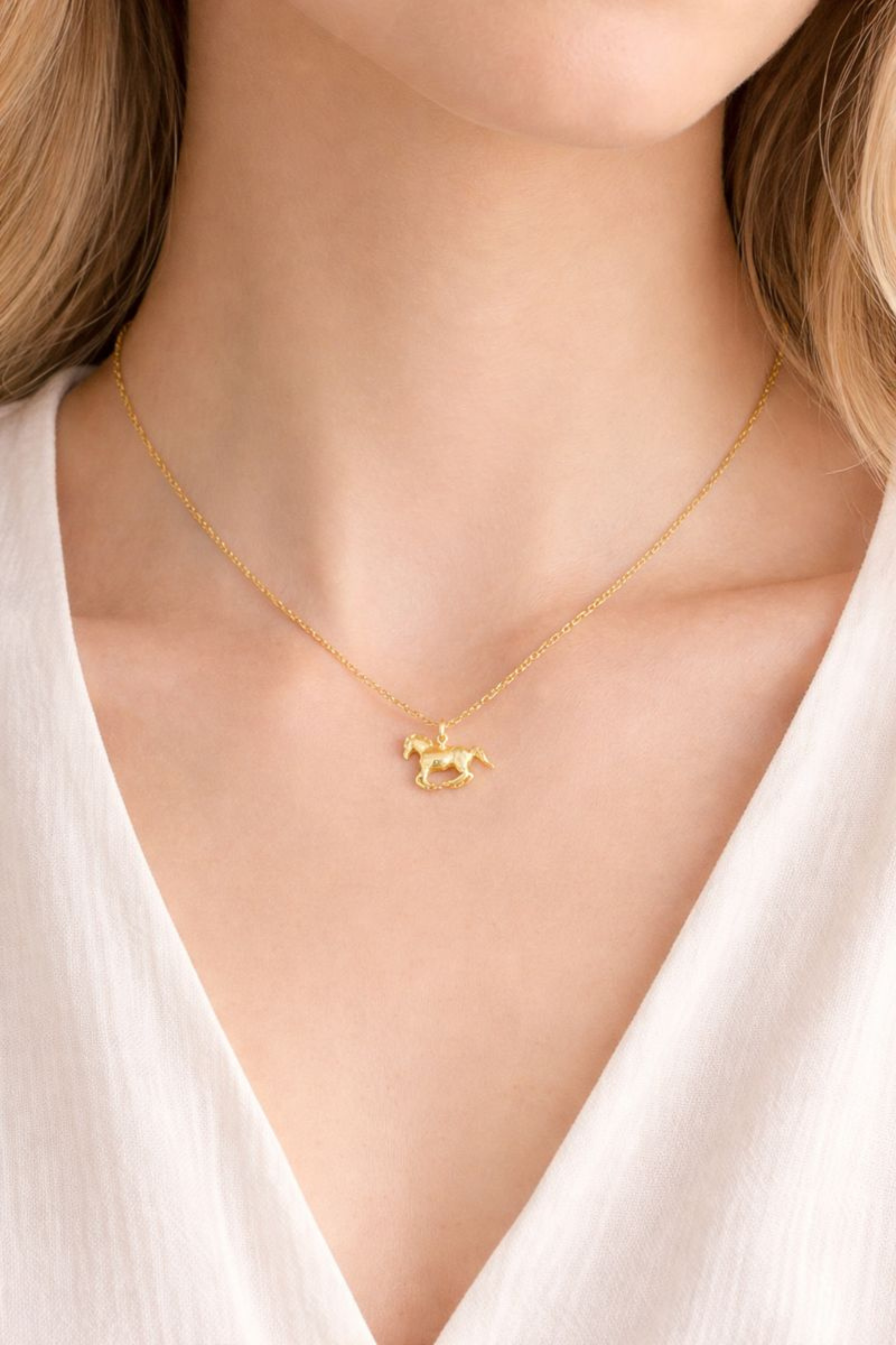 Grace Horse Necklace - Gold