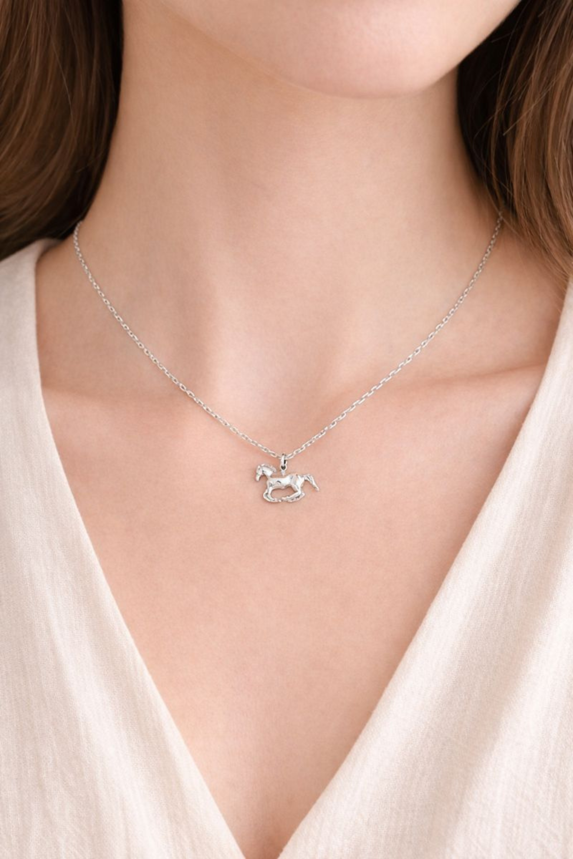 Grace Horse Necklace - Silver