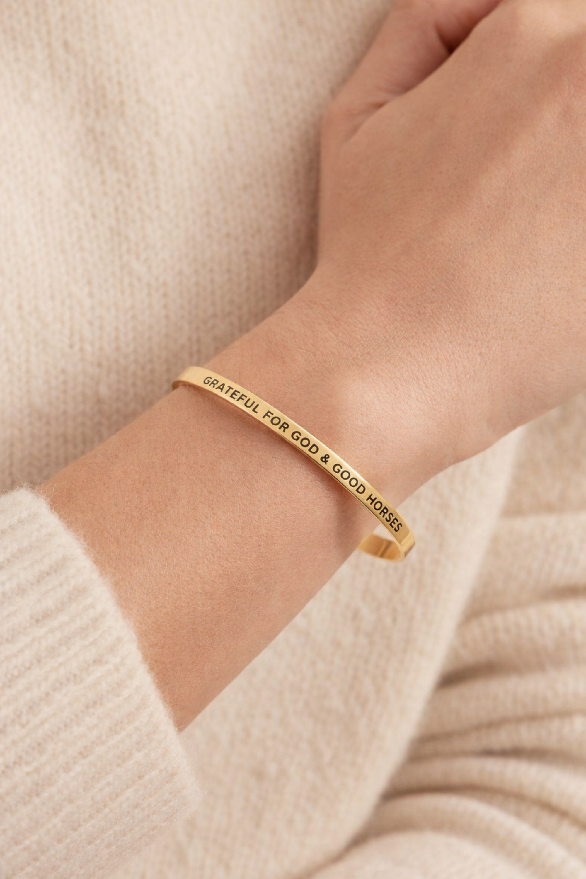 Grateful For God & Good Horses Bangle
