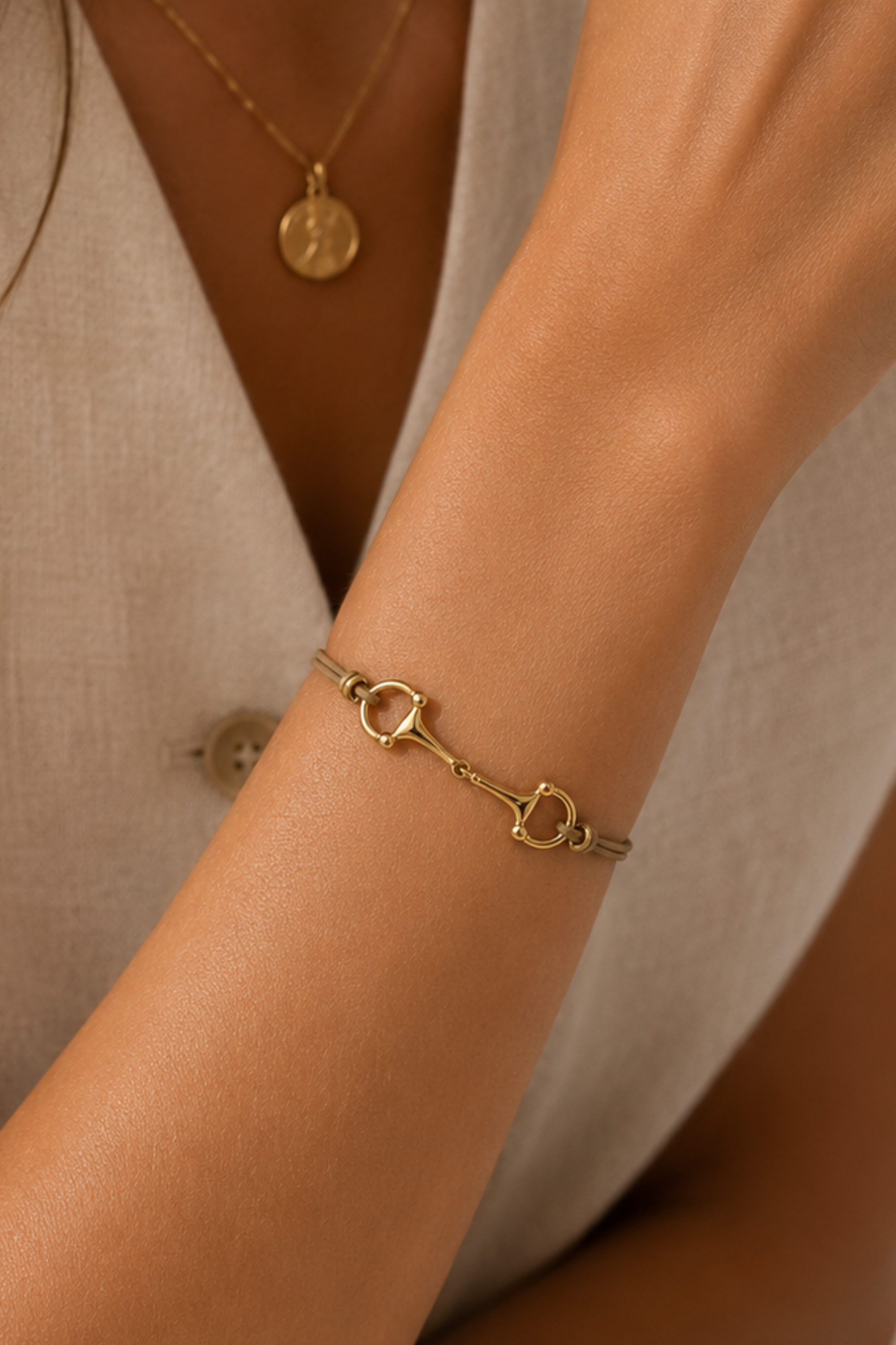 Halo Bit Bracelet - Taupe