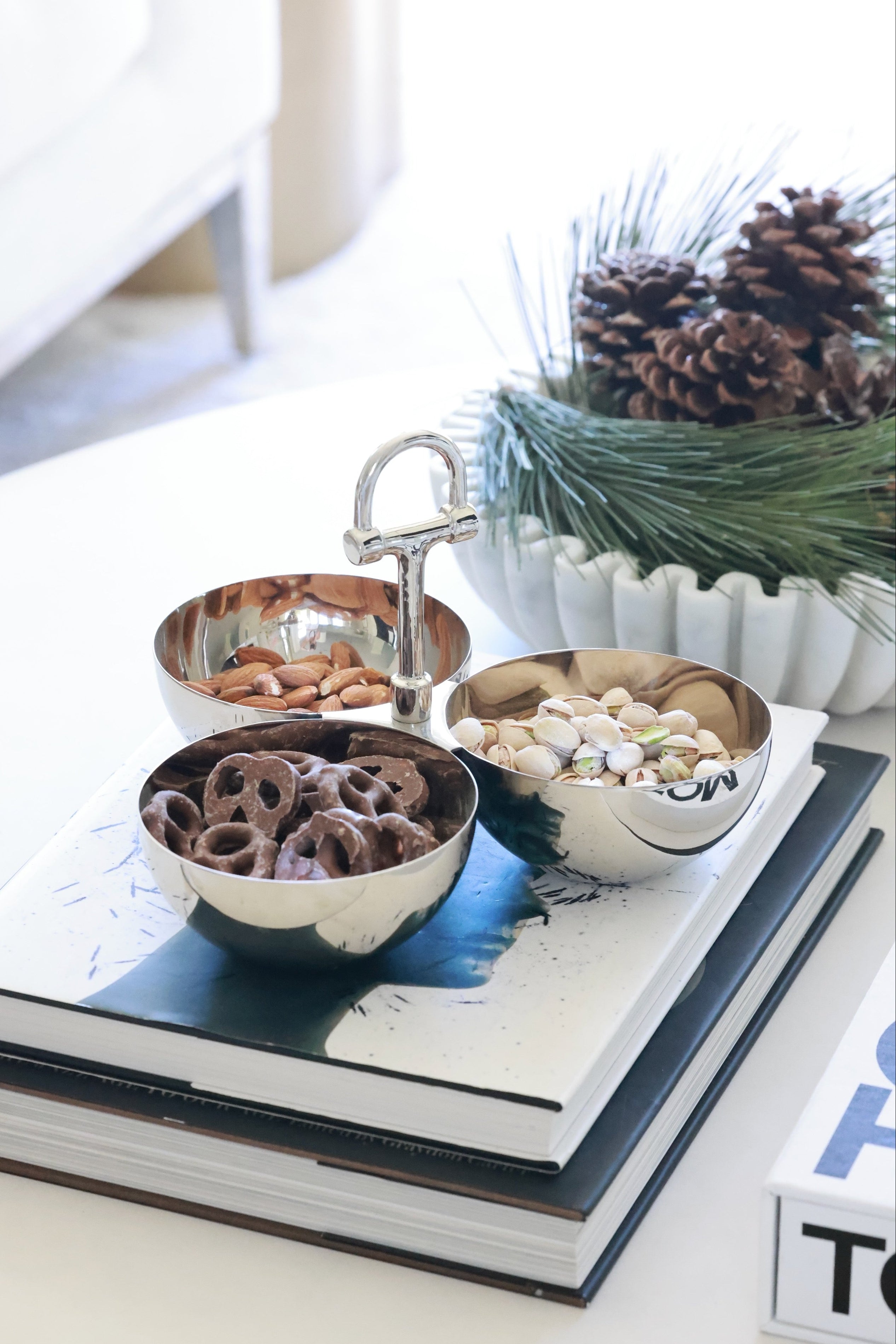 adamsbro stylish equestrian harlowe serving nut bowl