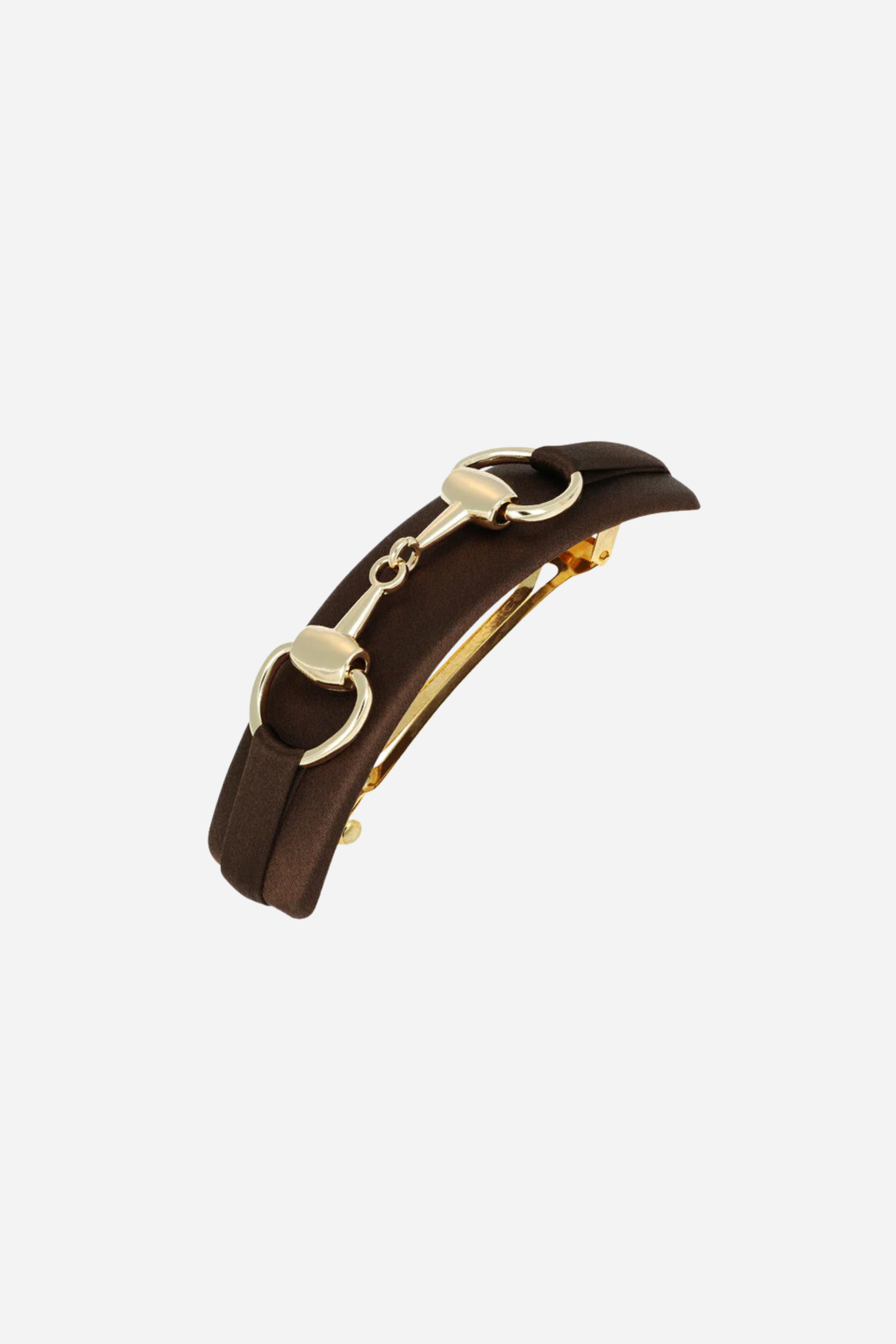 Hattie Bit Silk Barrette - Sable Brown