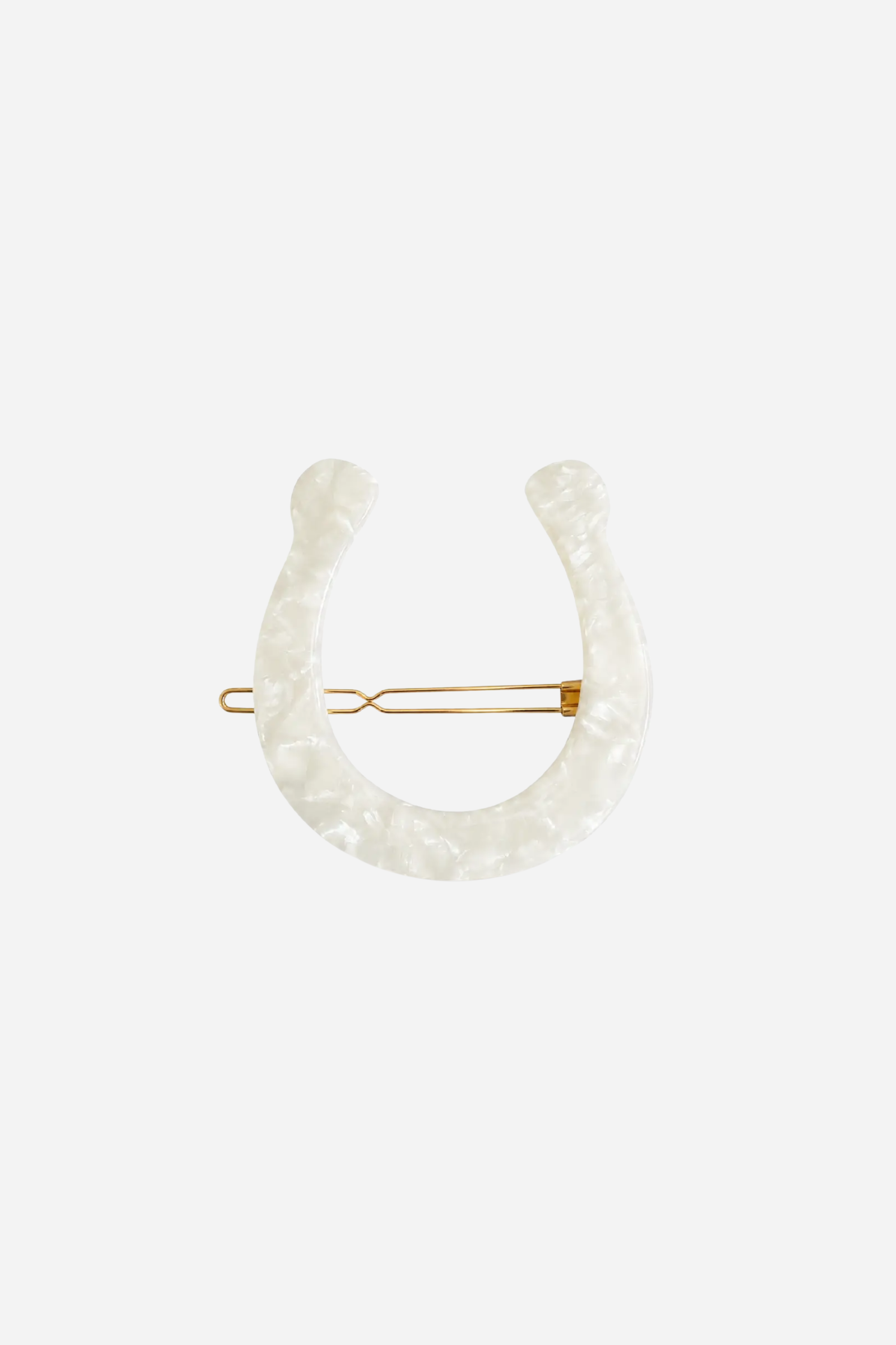Hattie Horseshoe Hair Clip - Pearl