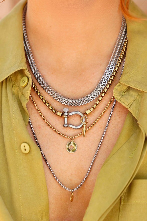 artizan jewelry stylish equestrian herradura burst layered necklace set silver gold
