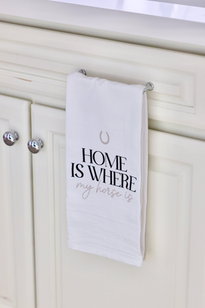 wildwood landing stylish equestrian home is where my horse is hand towel