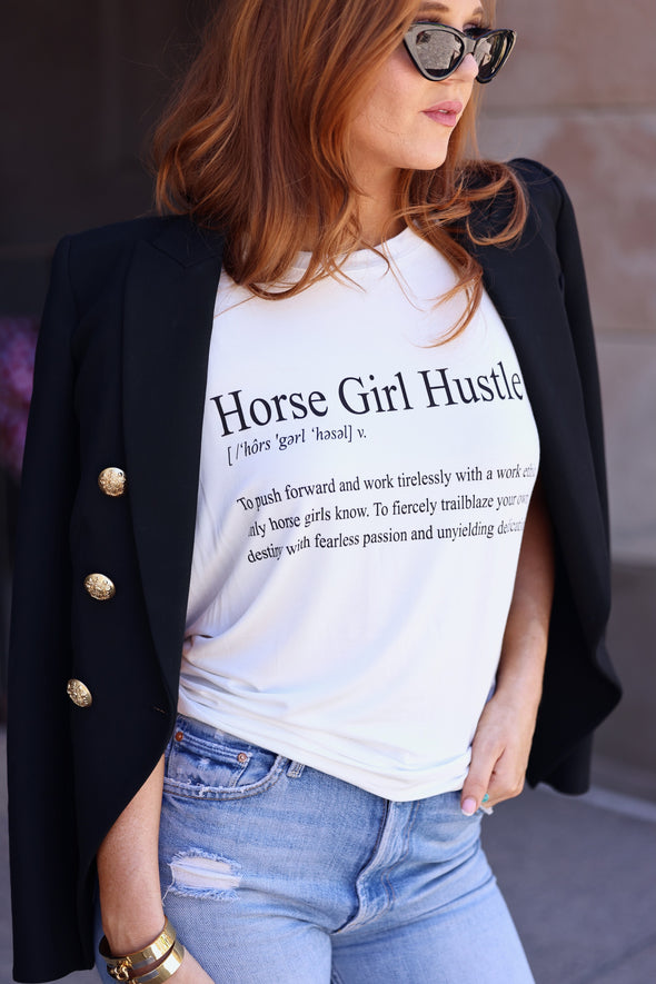 cmc stylish equestrian horse girl hustle definition tee shirt