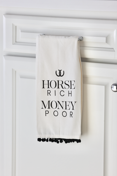 wildwood landing horse rich money poor pom hand towel