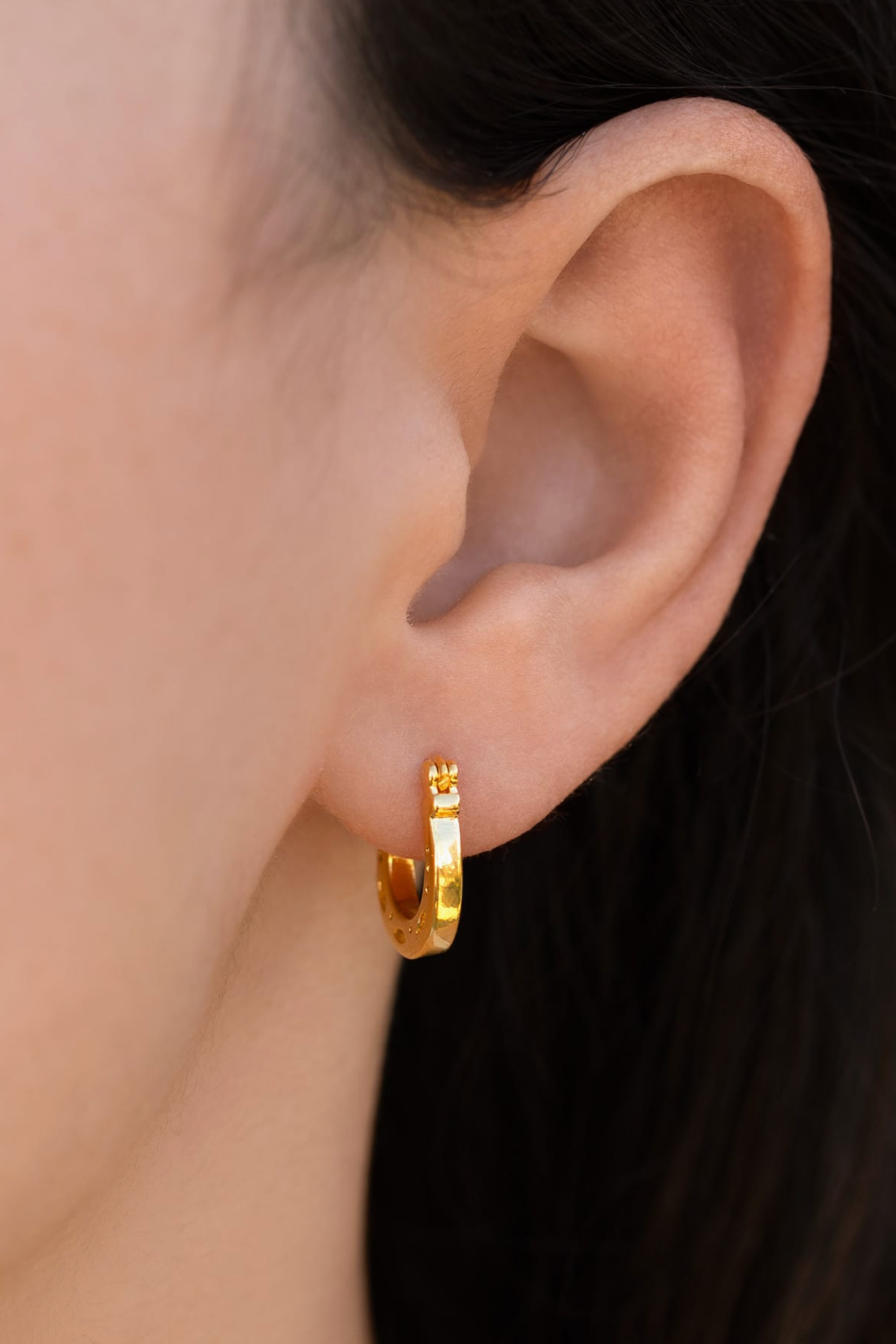 Sandi Horseshoe Hoop Earrings - Gold
