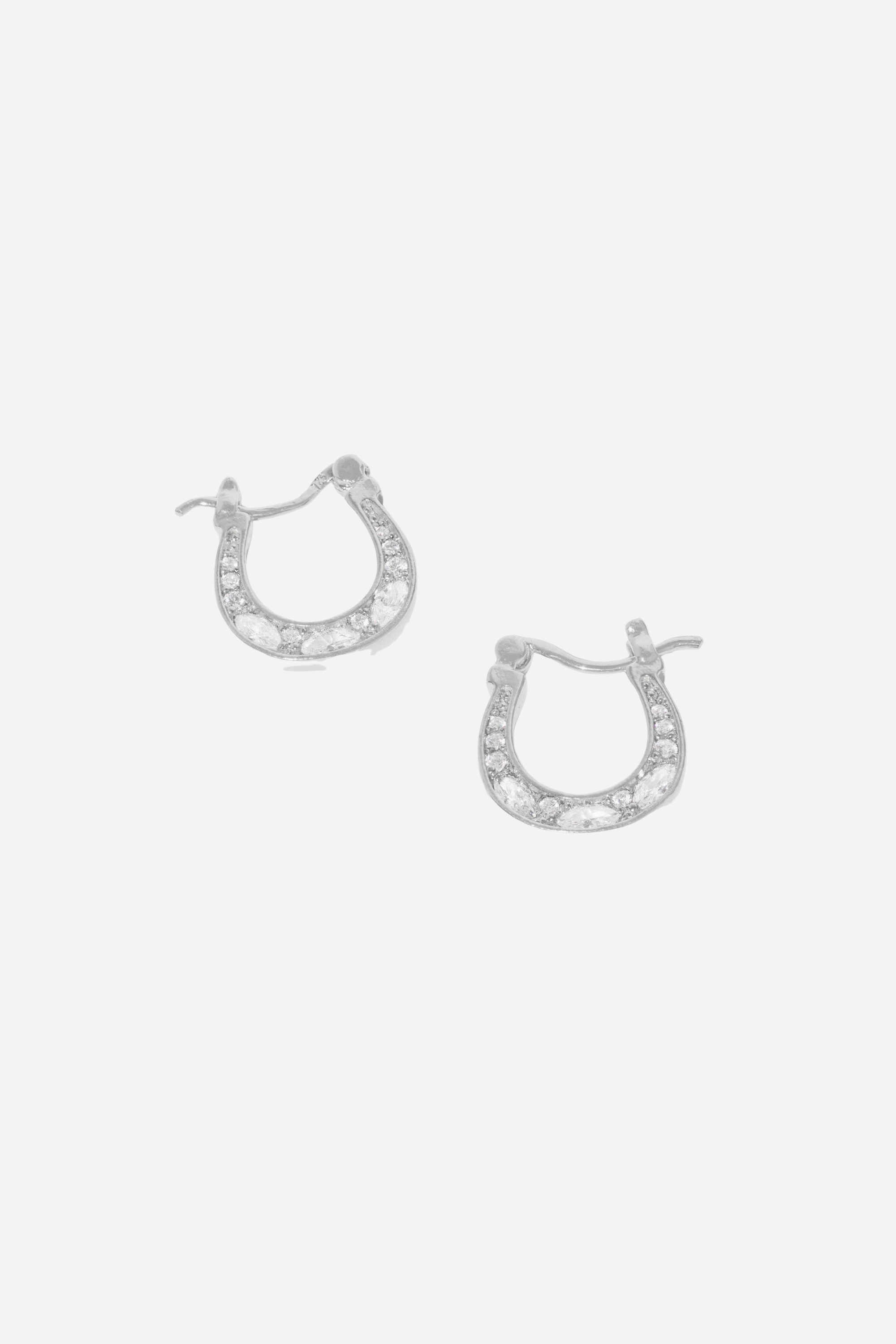 Sandi Horseshoe Hoop Earrings - Silver