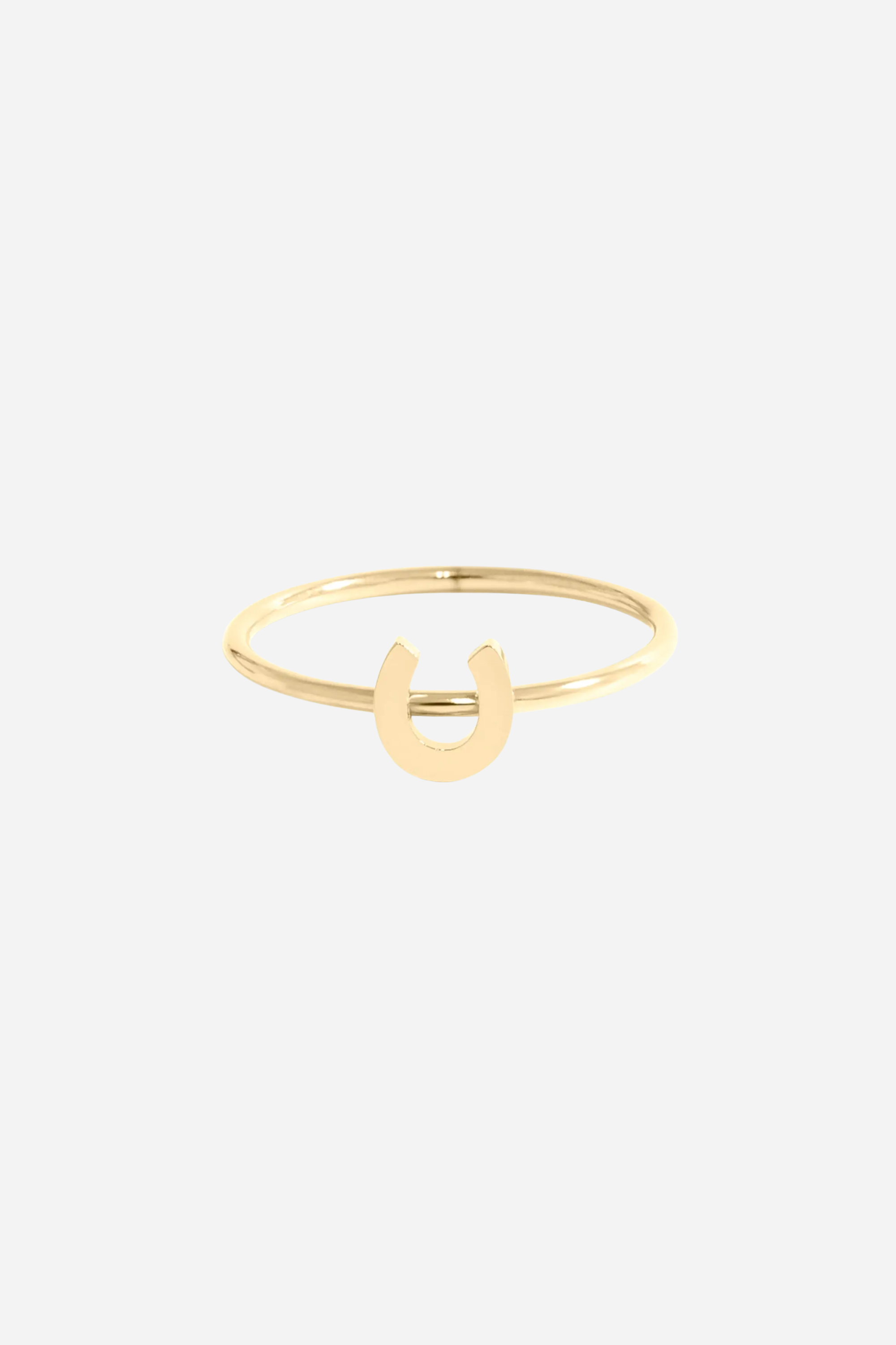 Gold ring with a horseshoe design on a white background - equestrian accessory, horse themed jewelry, horseshoe ring, stacking ring, minimal equestrian ring, gifts for horse lovers
