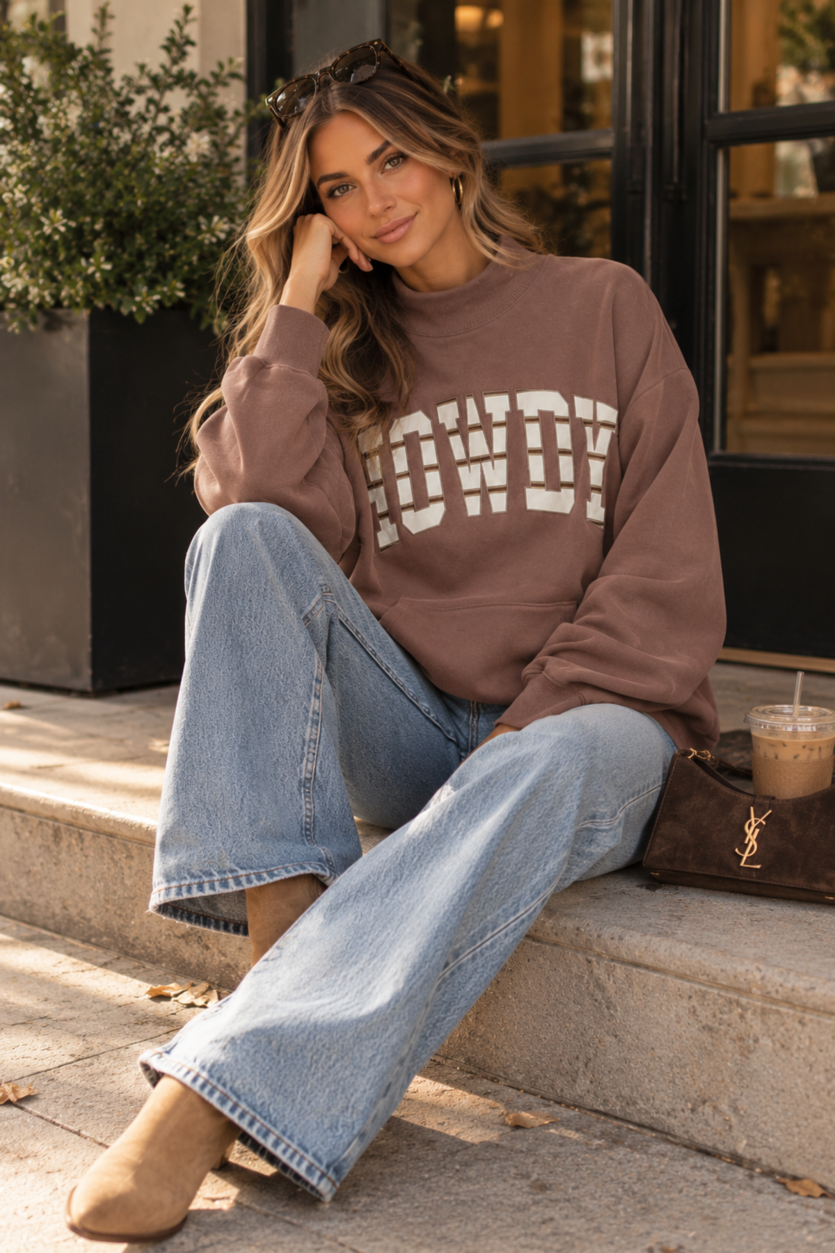 Howdy Mock Neck Sweatshirt