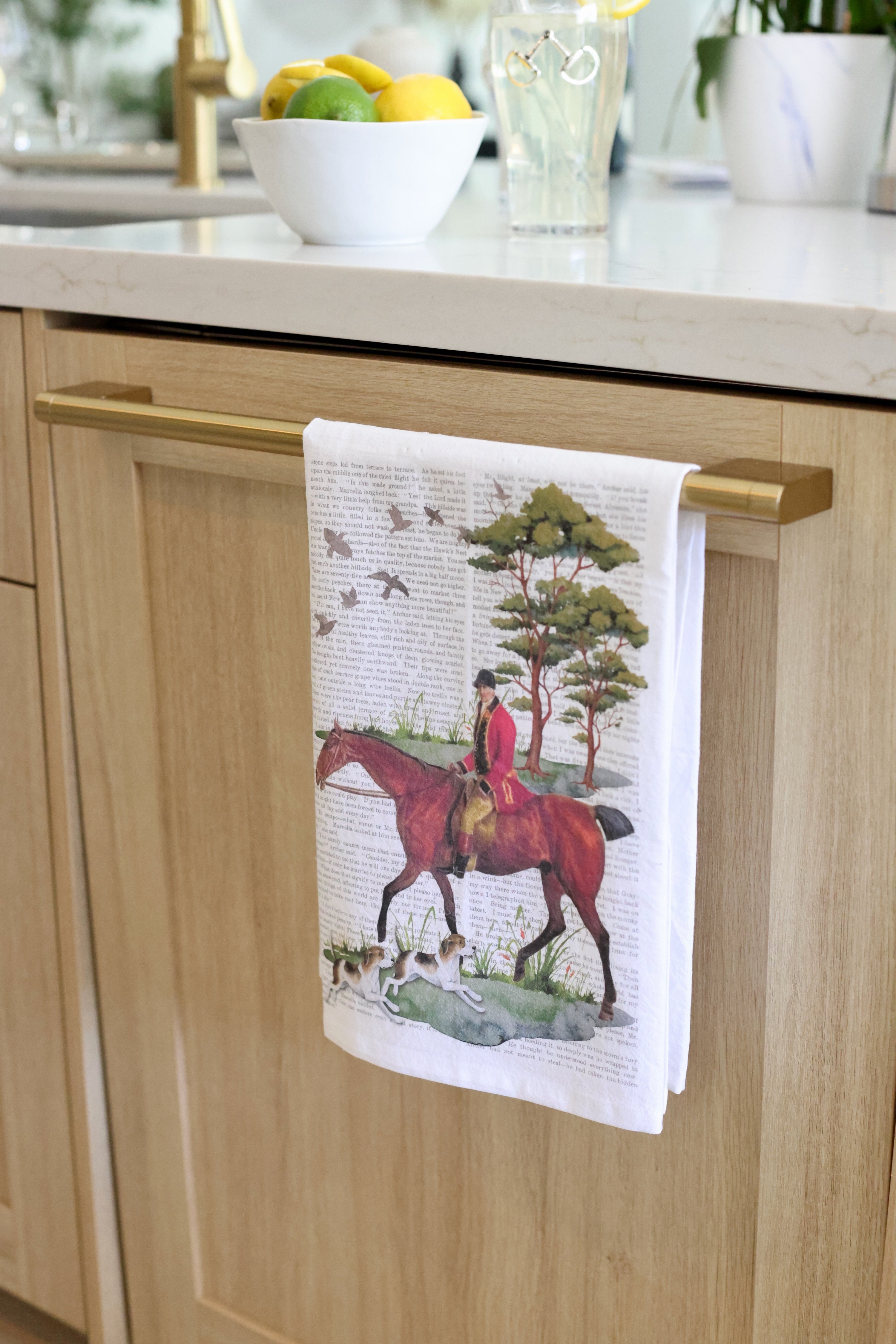avery lane stylish equestrian fox hunter cotton hand towel 