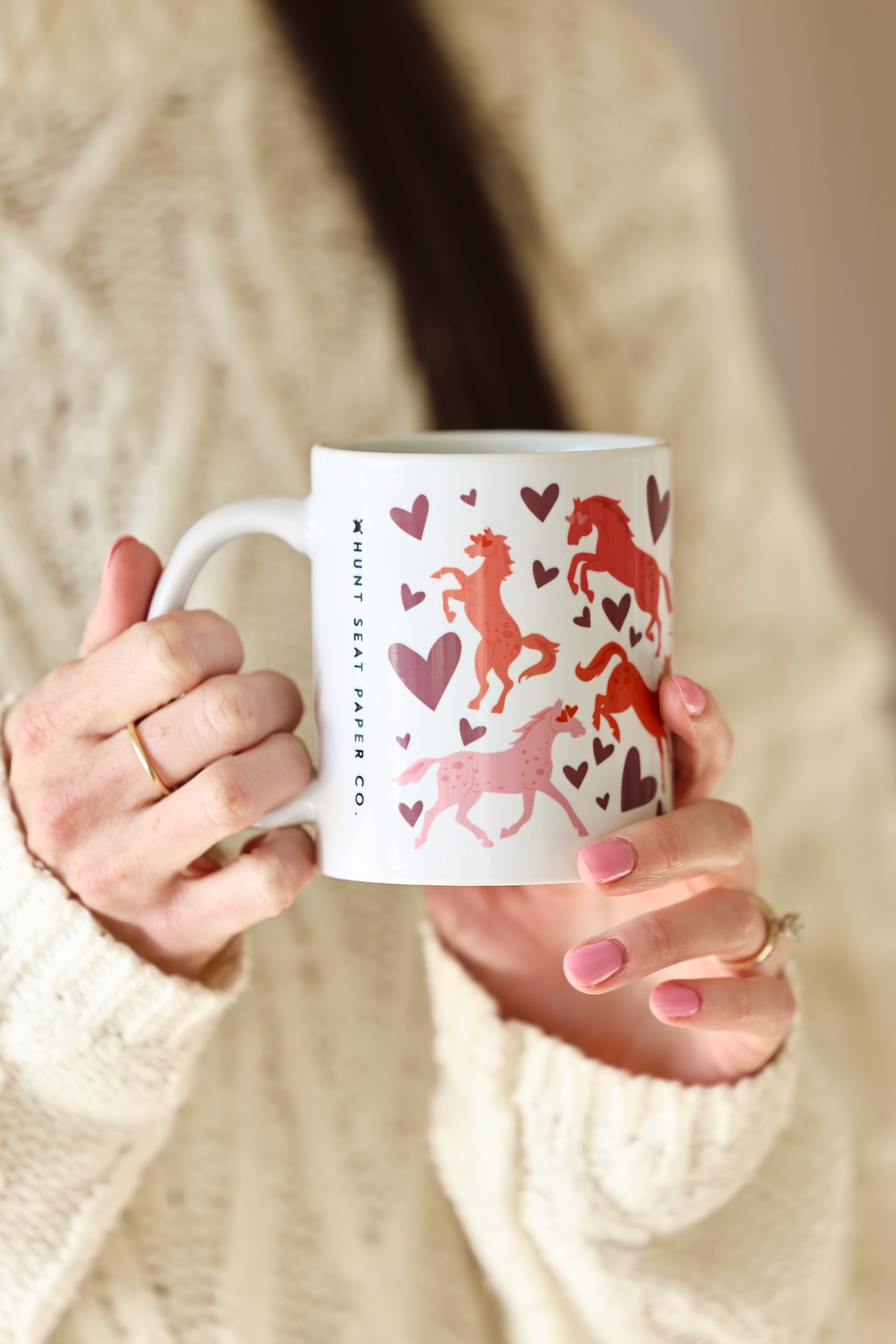 hunt seat paper stylish equestrian i love horses valentines day mug