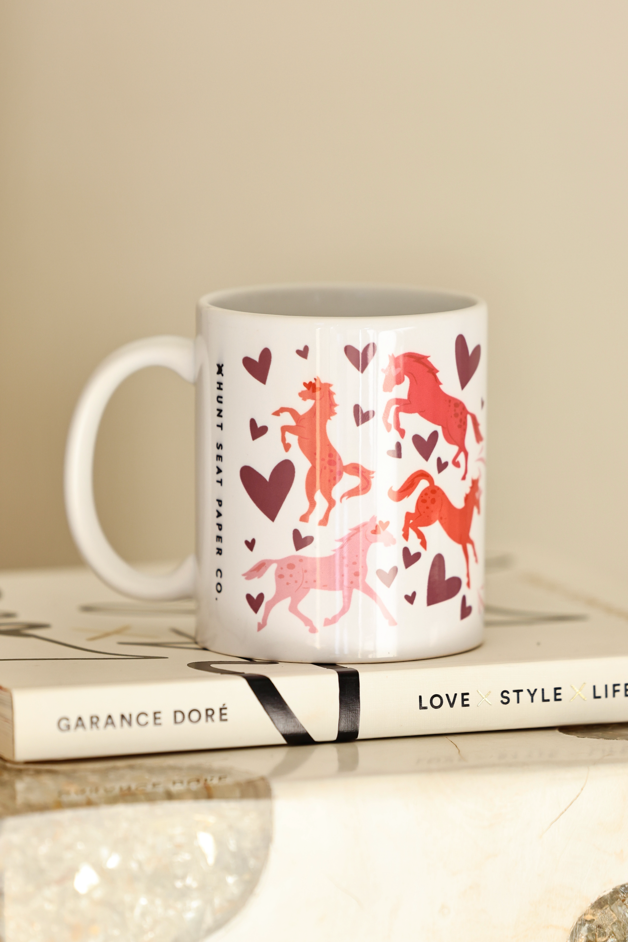 hunt seat paper stylish equestrian i love horses valentines day mug