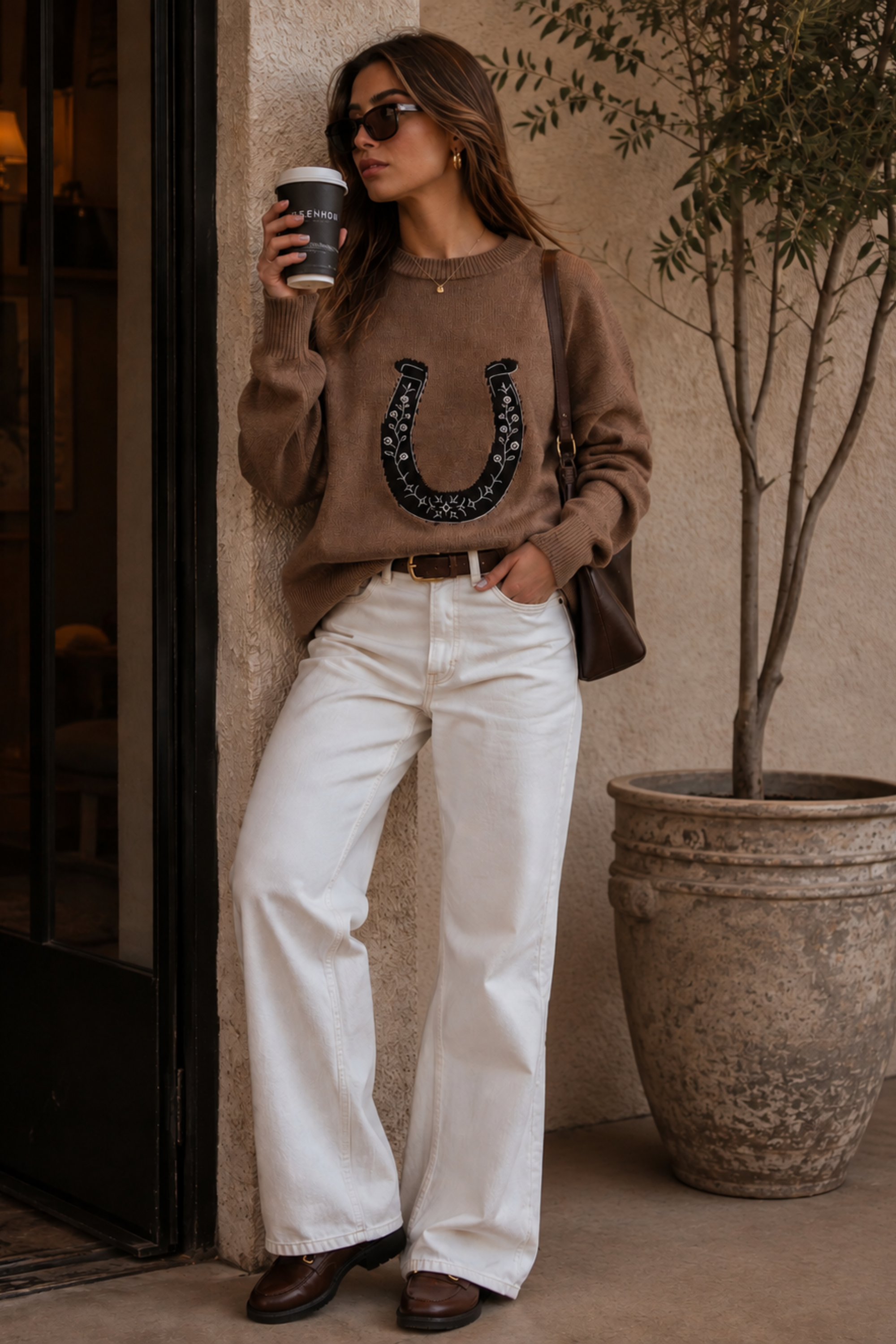 Josette Embroidered Horseshoe Sweater