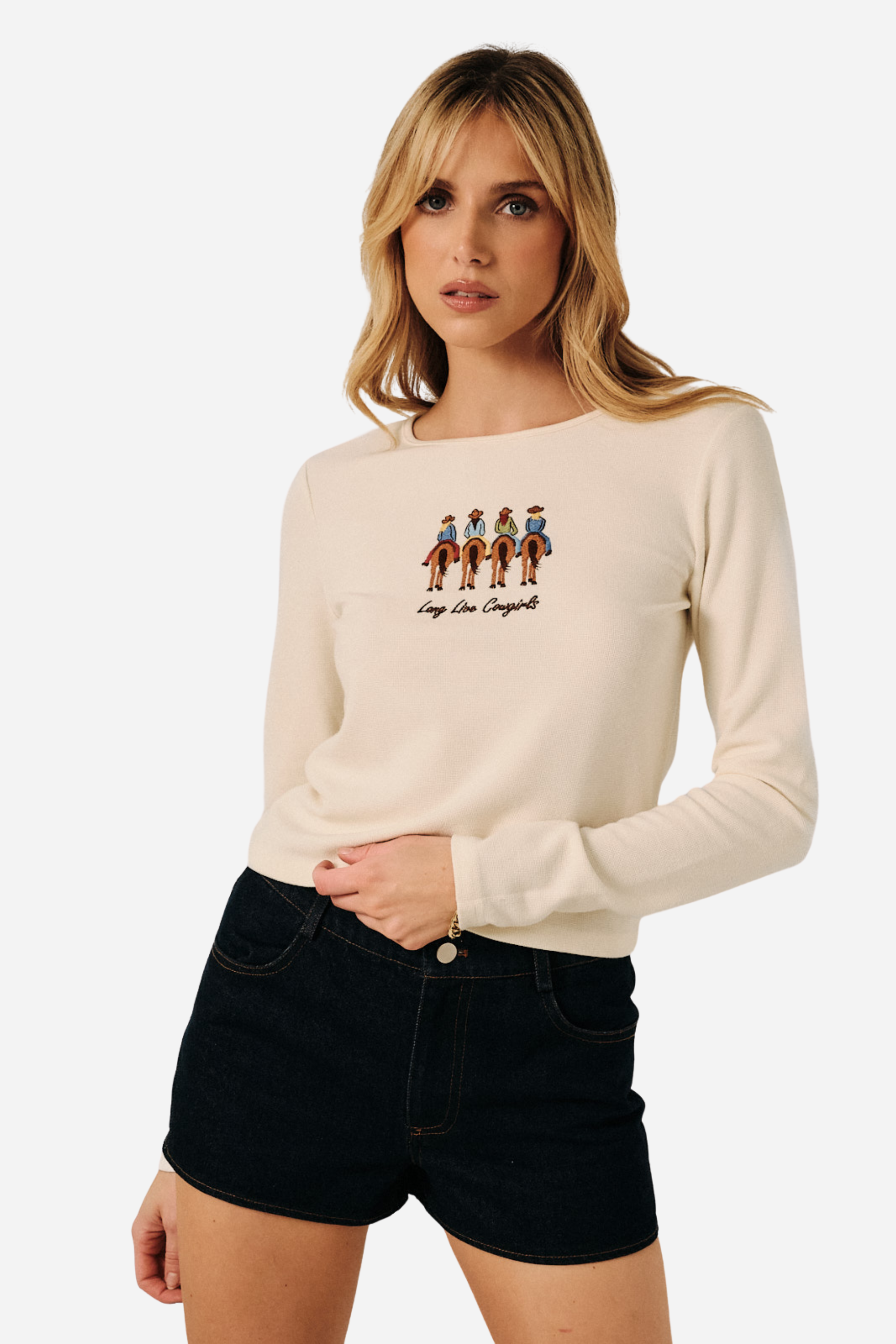 Long Live Cowgirls Embroidered Top