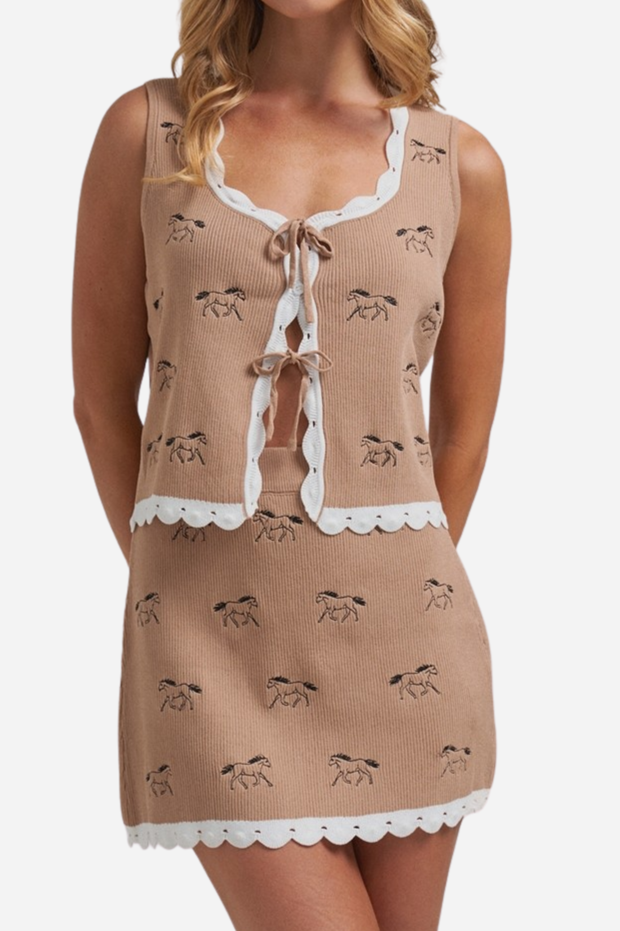 Khlo Embroidered Mini Skirt
