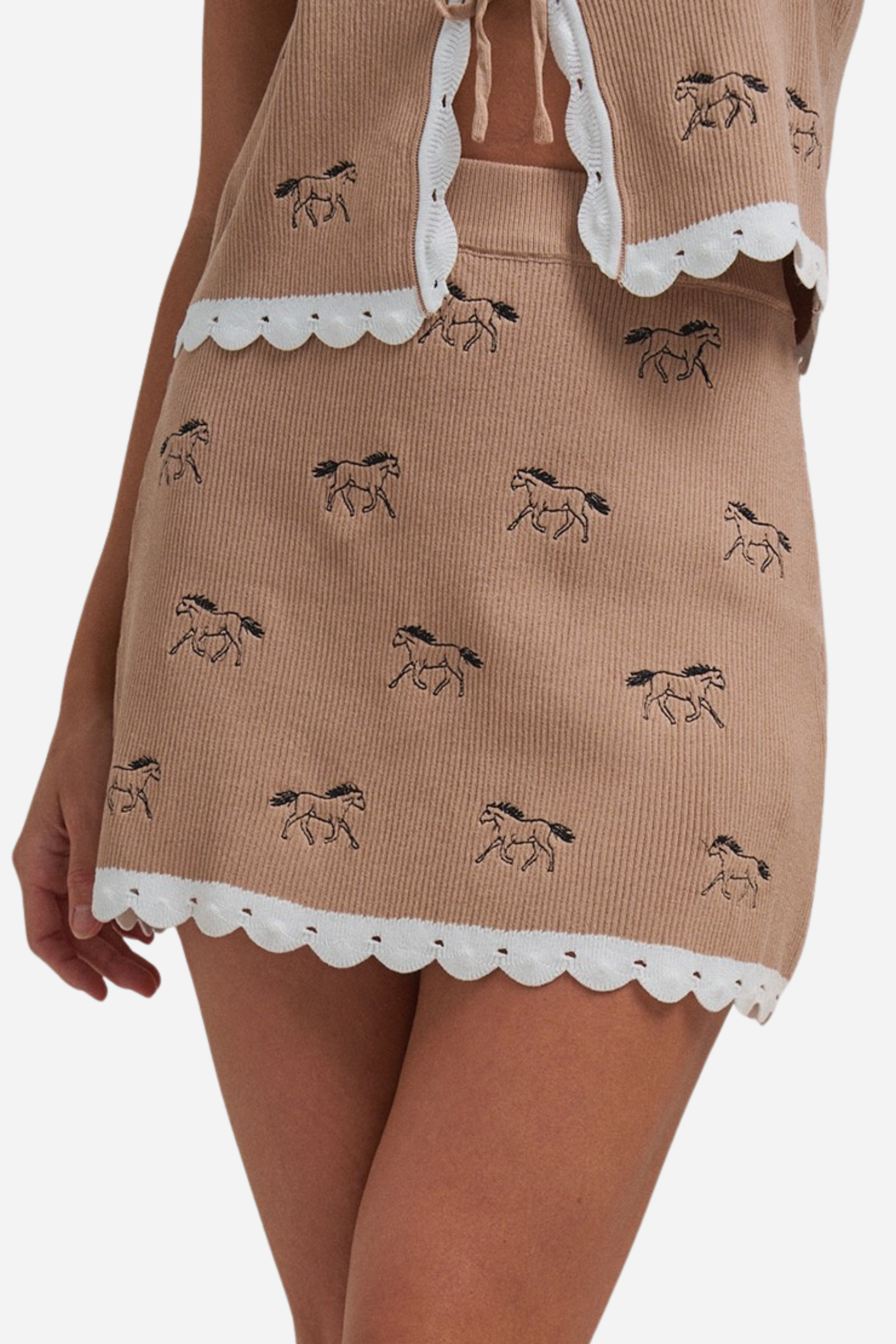 Khlo Embroidered Mini Skirt