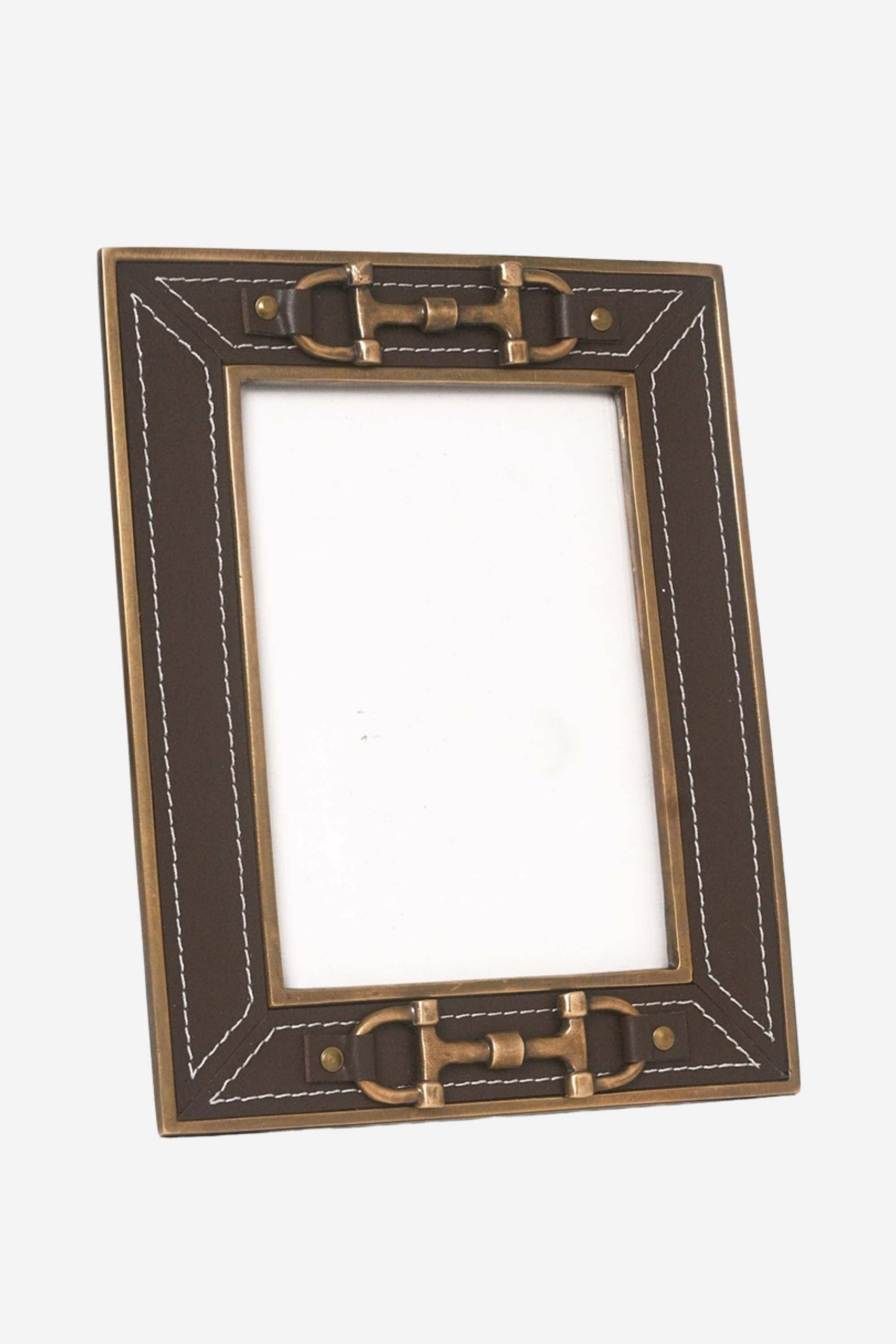 Carter D-Ring Leather Photo Frame - Brown