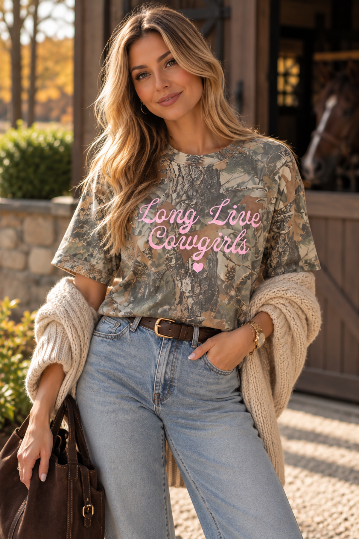 Long Live Cowgirls Camo Tee