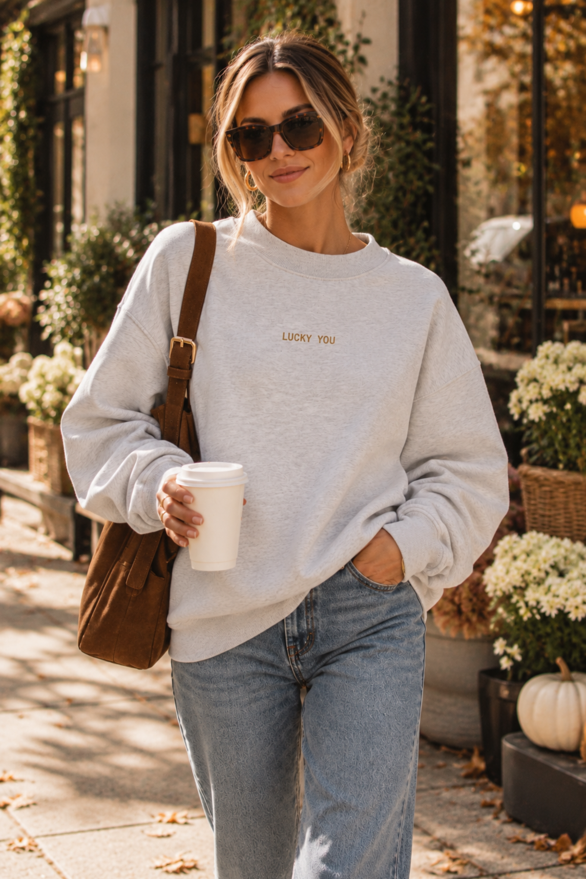 Lucky You Mock Neck Sweatshirt