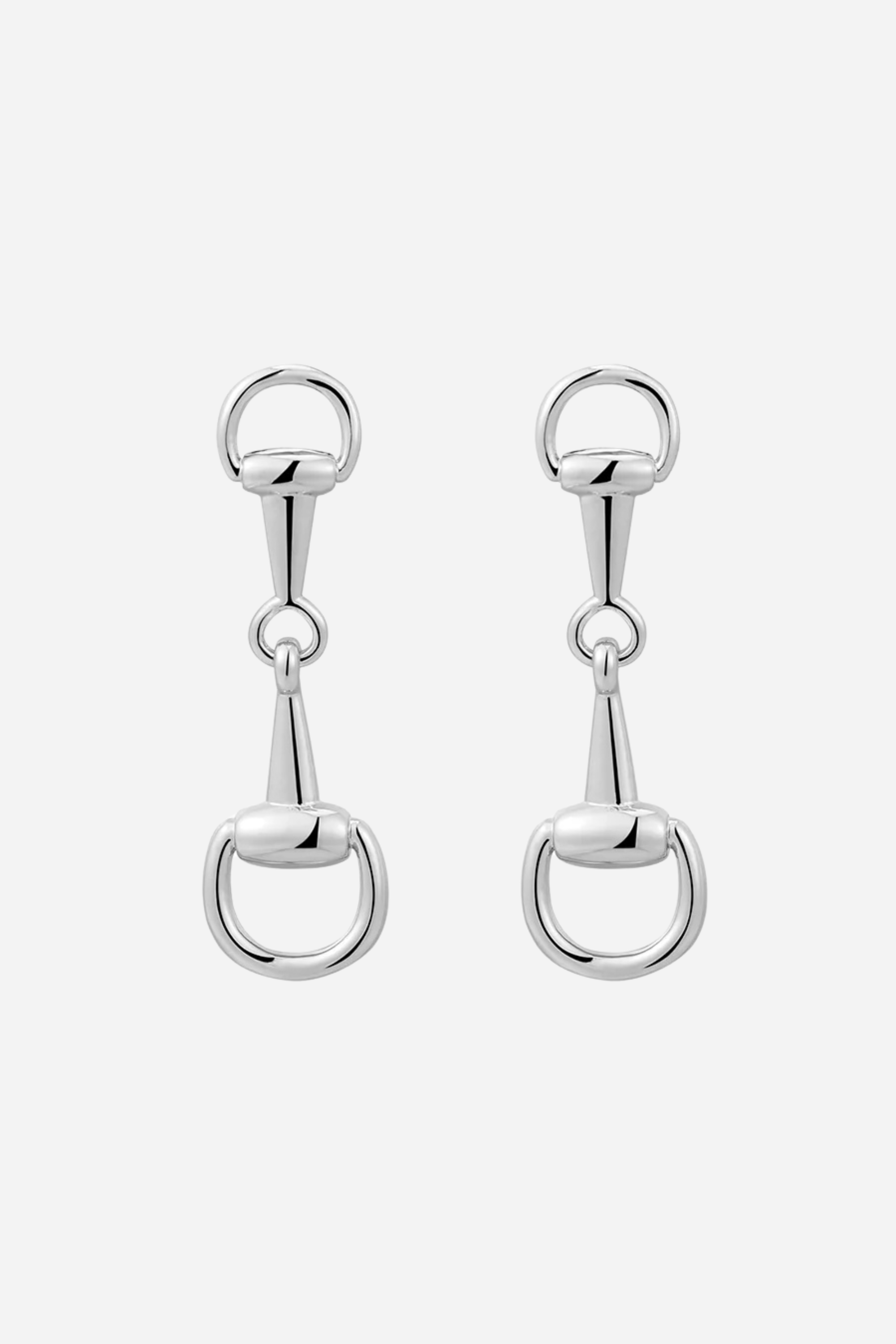 Luv AJ Madison Earrings - Silver Pair of chic understated horsebit studs