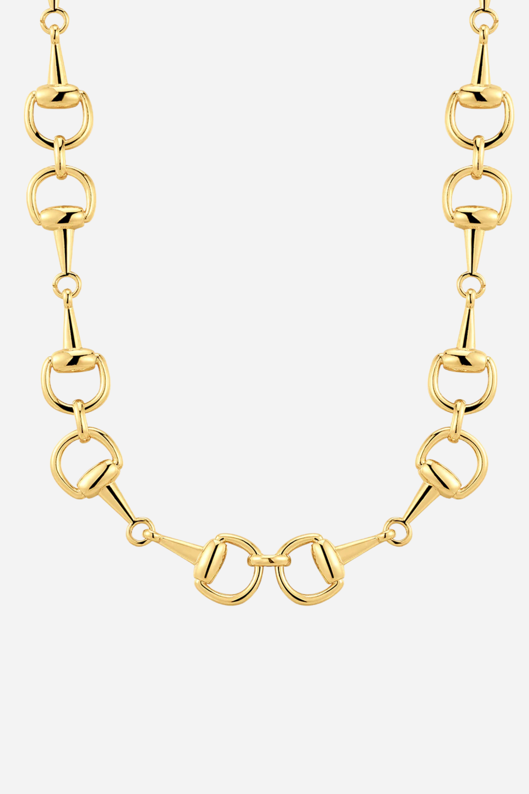 Luv AJ Madison Necklace - Gold Horsebit charm necklace with magnetic clasp closure