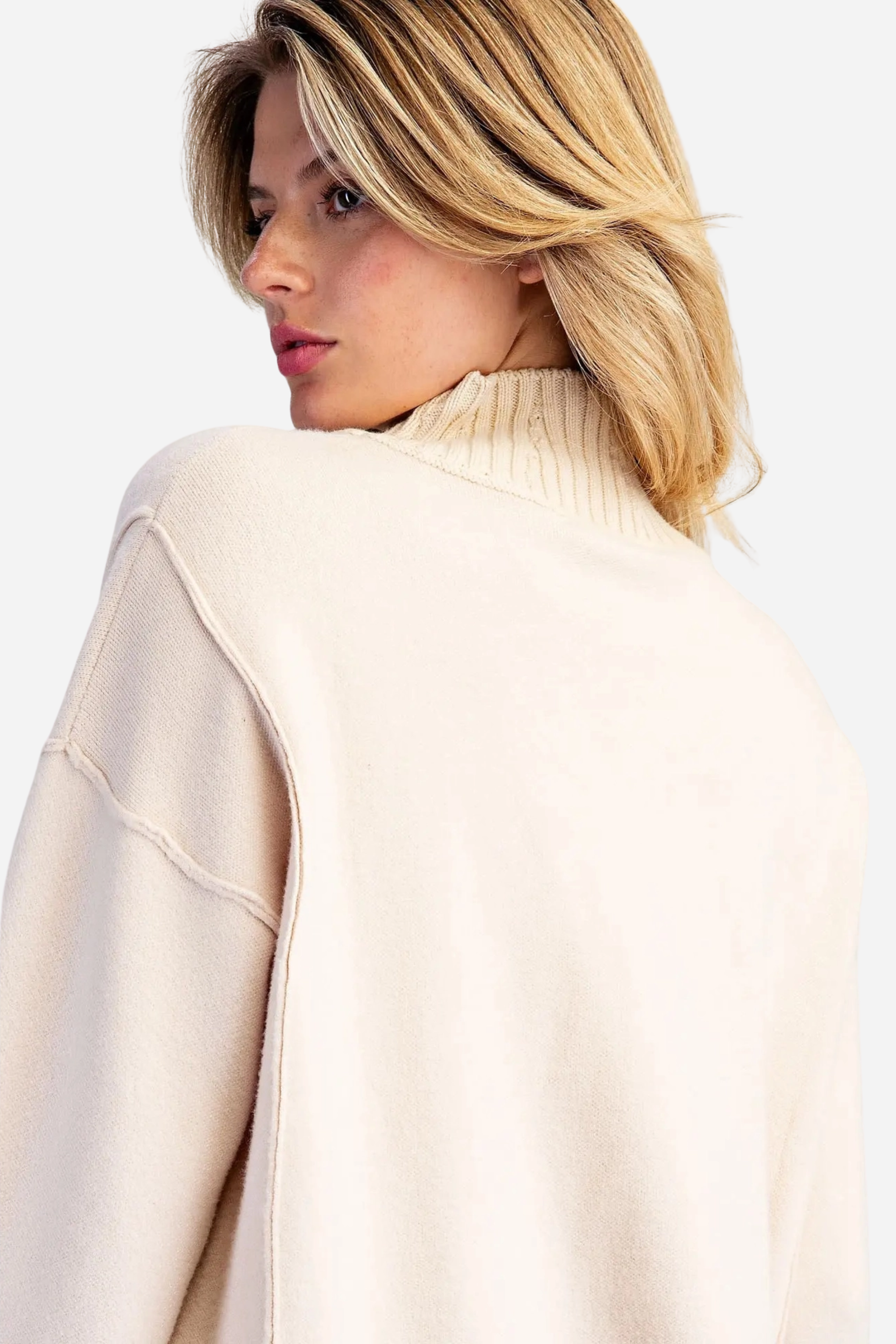 Mariah Embroidered Mock Neck Sweater