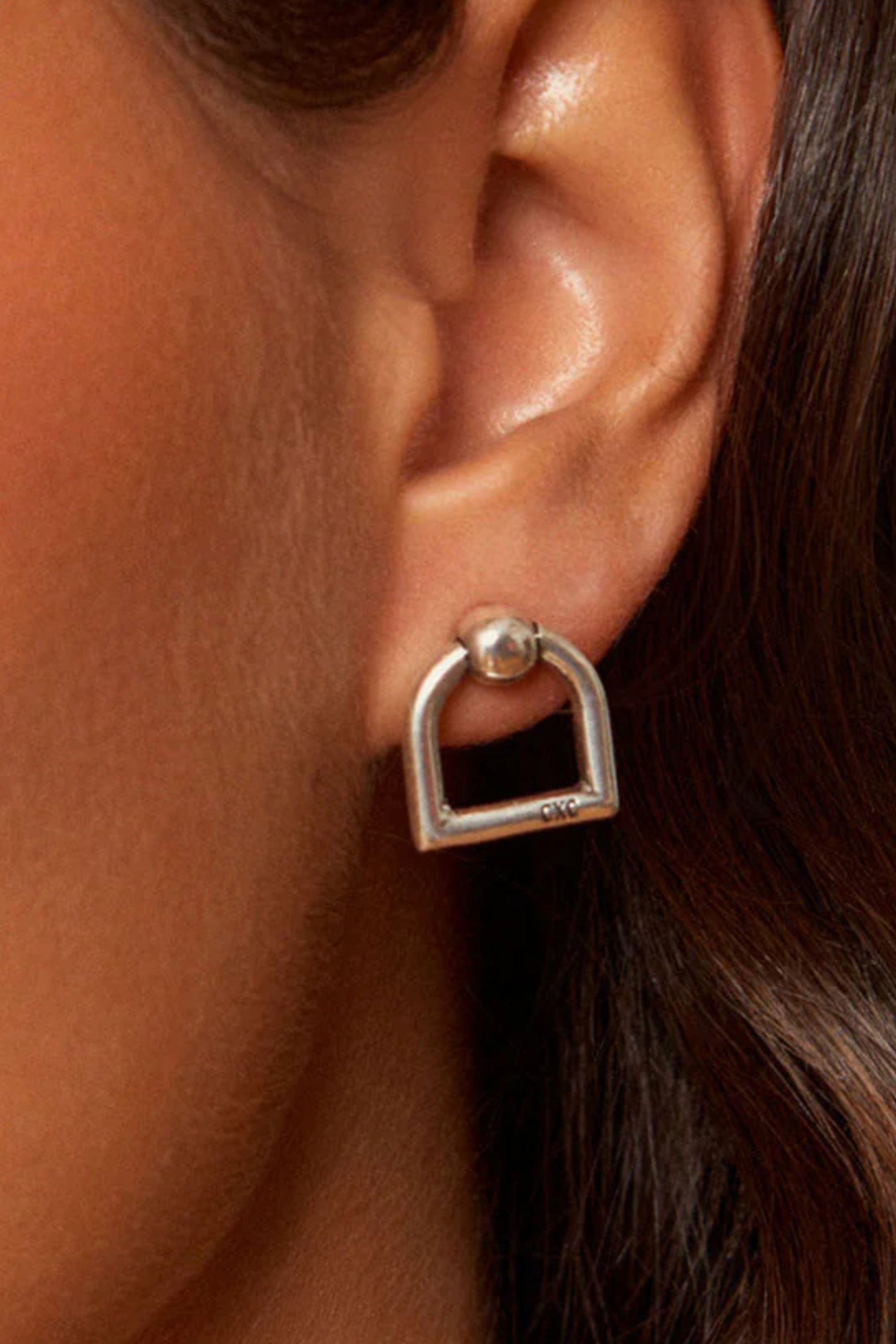 Maya Stirrup Earrings - Silver