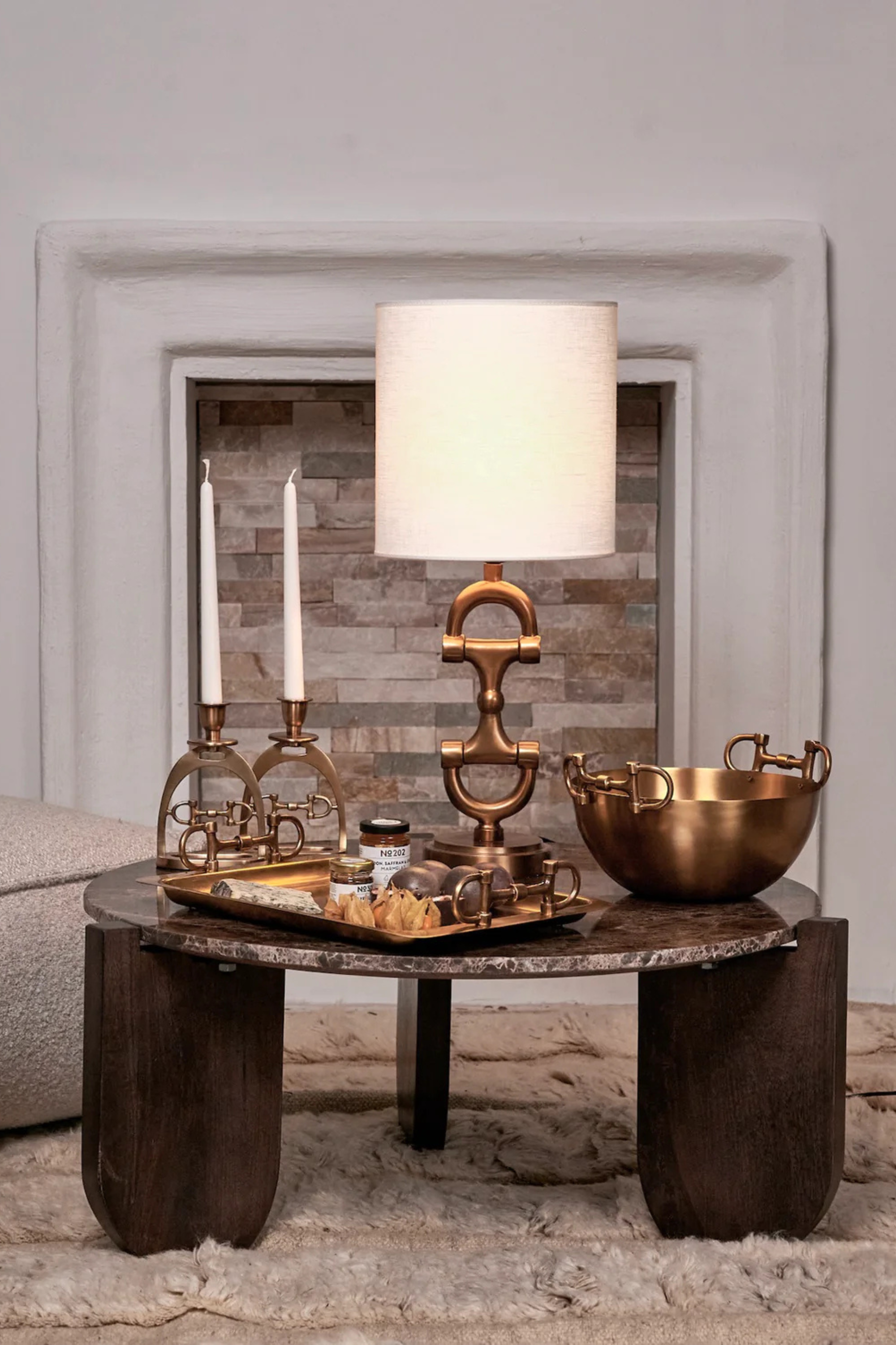 AdamsBro Mini Snaffle Lamp Stand - Brass