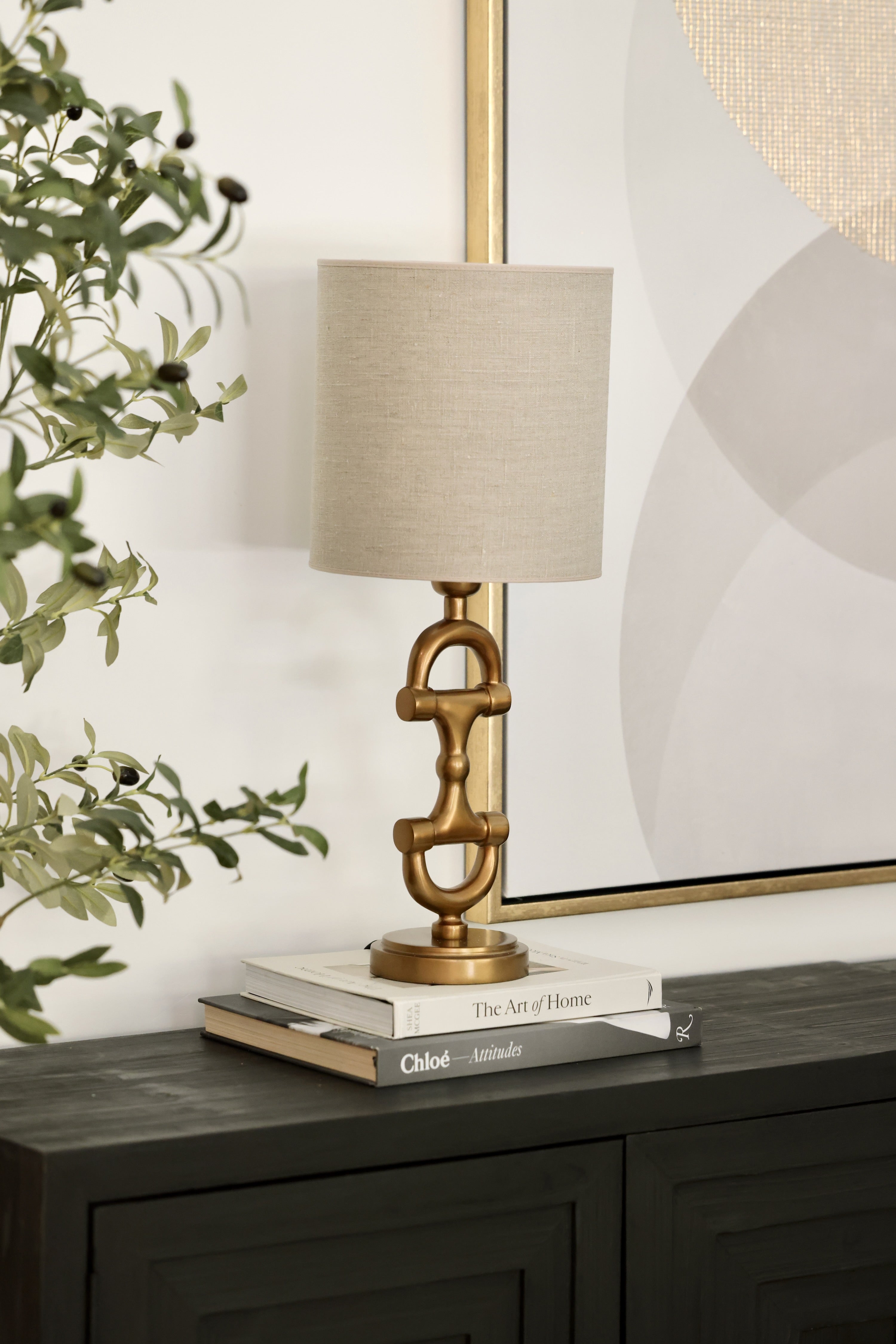 AdamsBro Mini Snaffle Lamp Stand - Brass