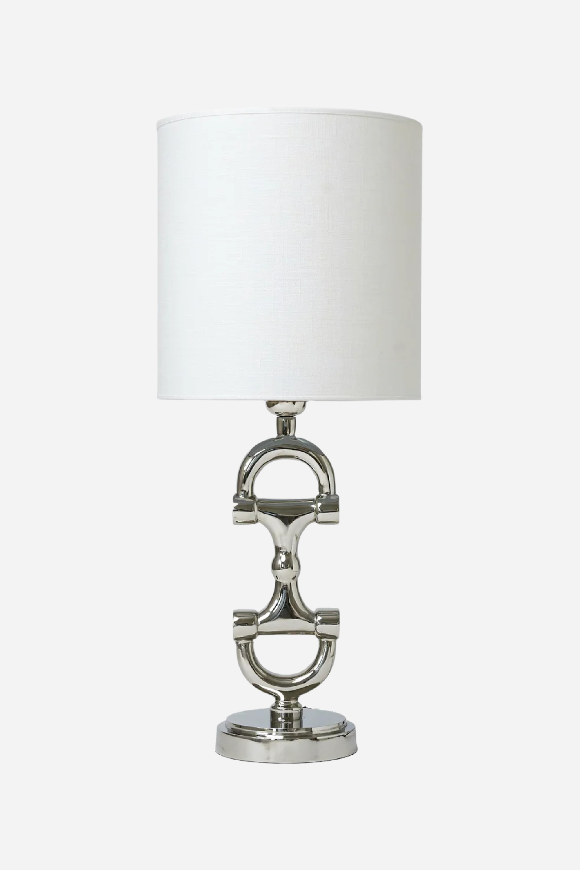 adamsbro stylish equestrian mini snaffle lamp stand silver 